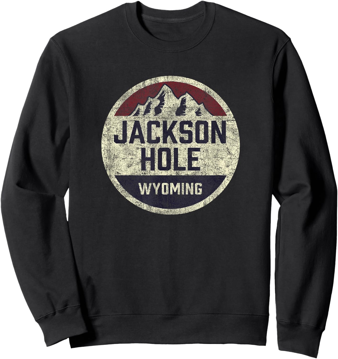 Vintage Jackson Hole Wyoming Souvenir Retro Hiking Graphic Sweatshirt - Sweatshirt | Black