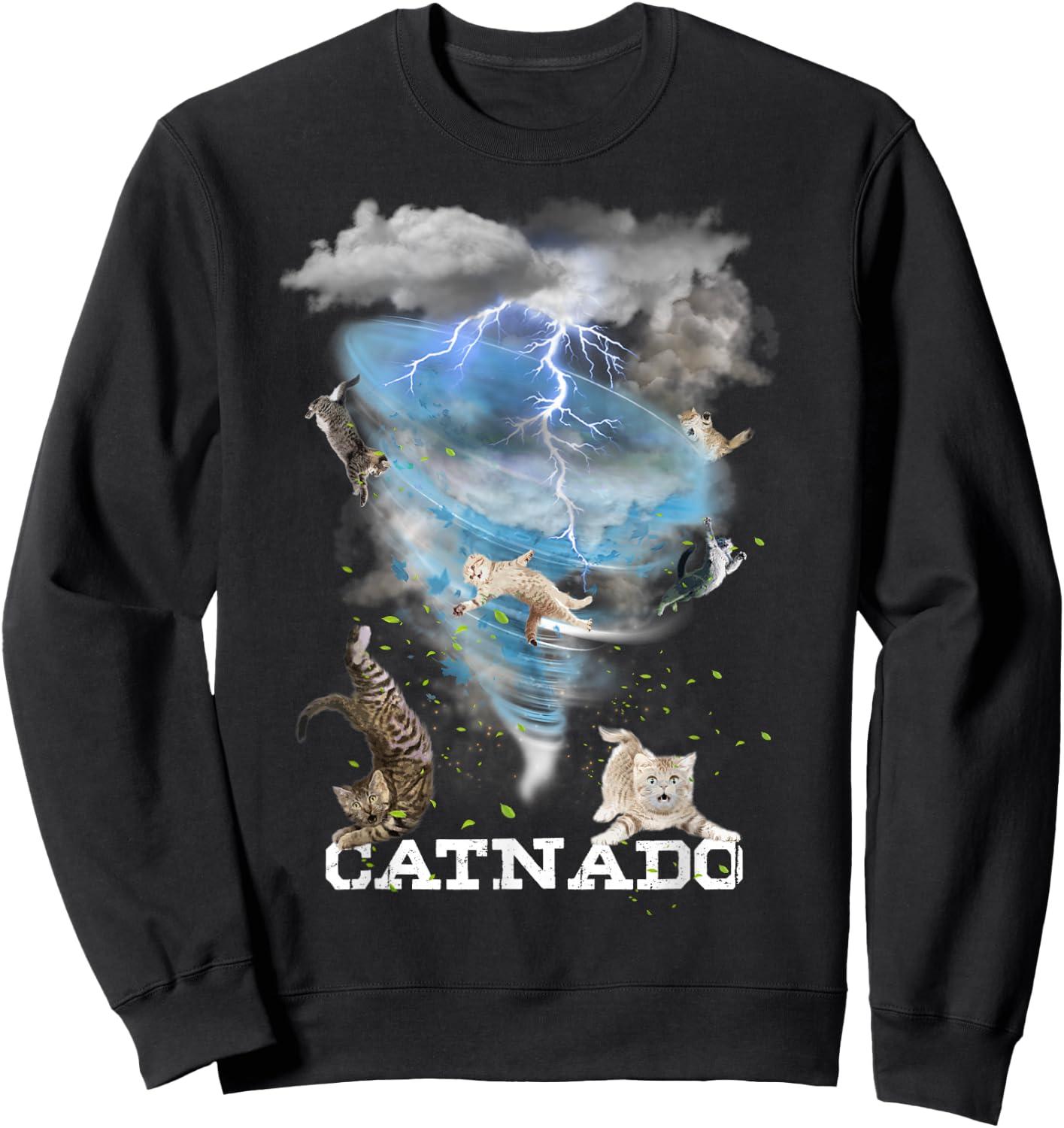 CATNADO | Funny Best Graphic Cute Cat Lover Sweatshirt - Sweatshirt | Black
