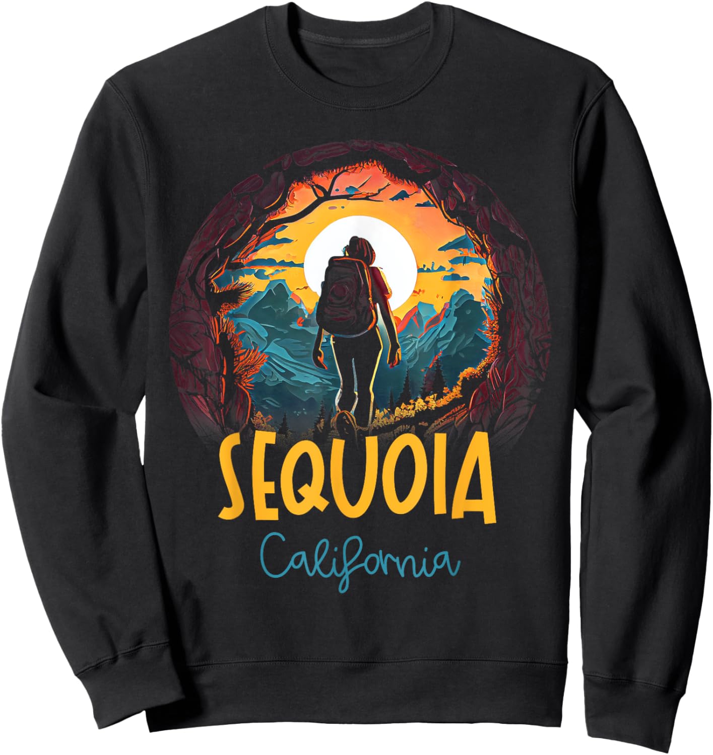 Sequoia California Souvenir Hiking Sweatshirt - Sweatshirt | Black