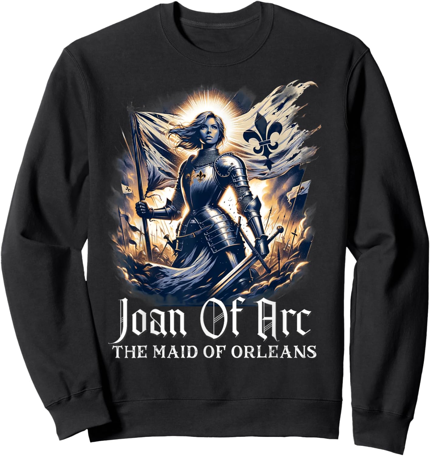 Saint Joan of Arc Catholic Sweatshirt - Sweatshirt | Black