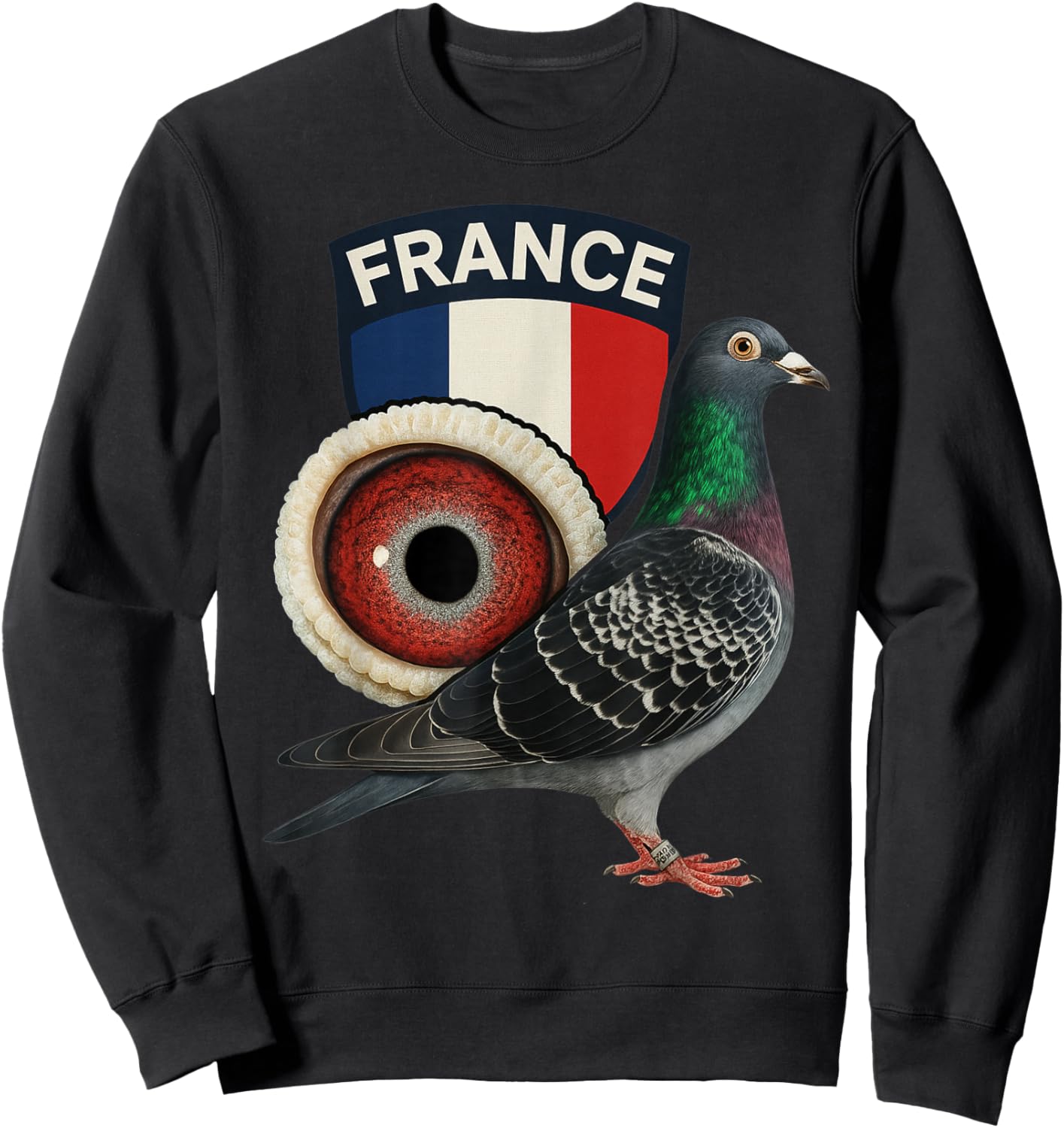 Colombophile Flag of France Pigeon Traveler Pigeons Sweatshirt - Sweatshirt | Black