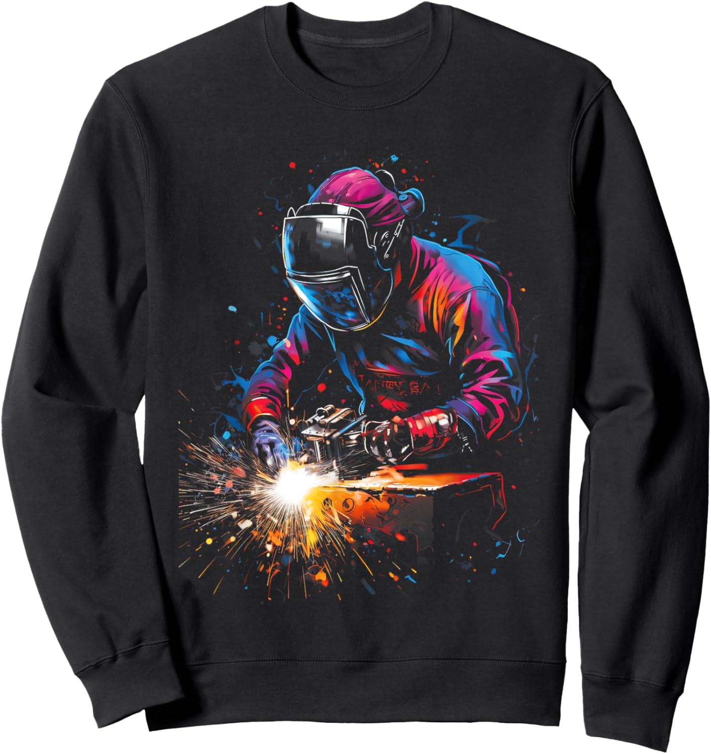 Colorful Metalwork Art Worker Metal Men Sweatshirt - Sweatshirt | Black