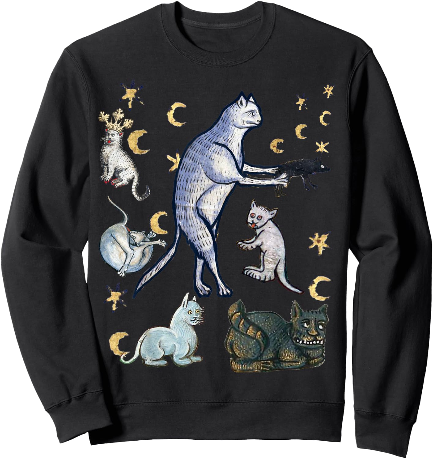 Ugly Medieval Cats Sweatshirt - Sweatshirt | Black