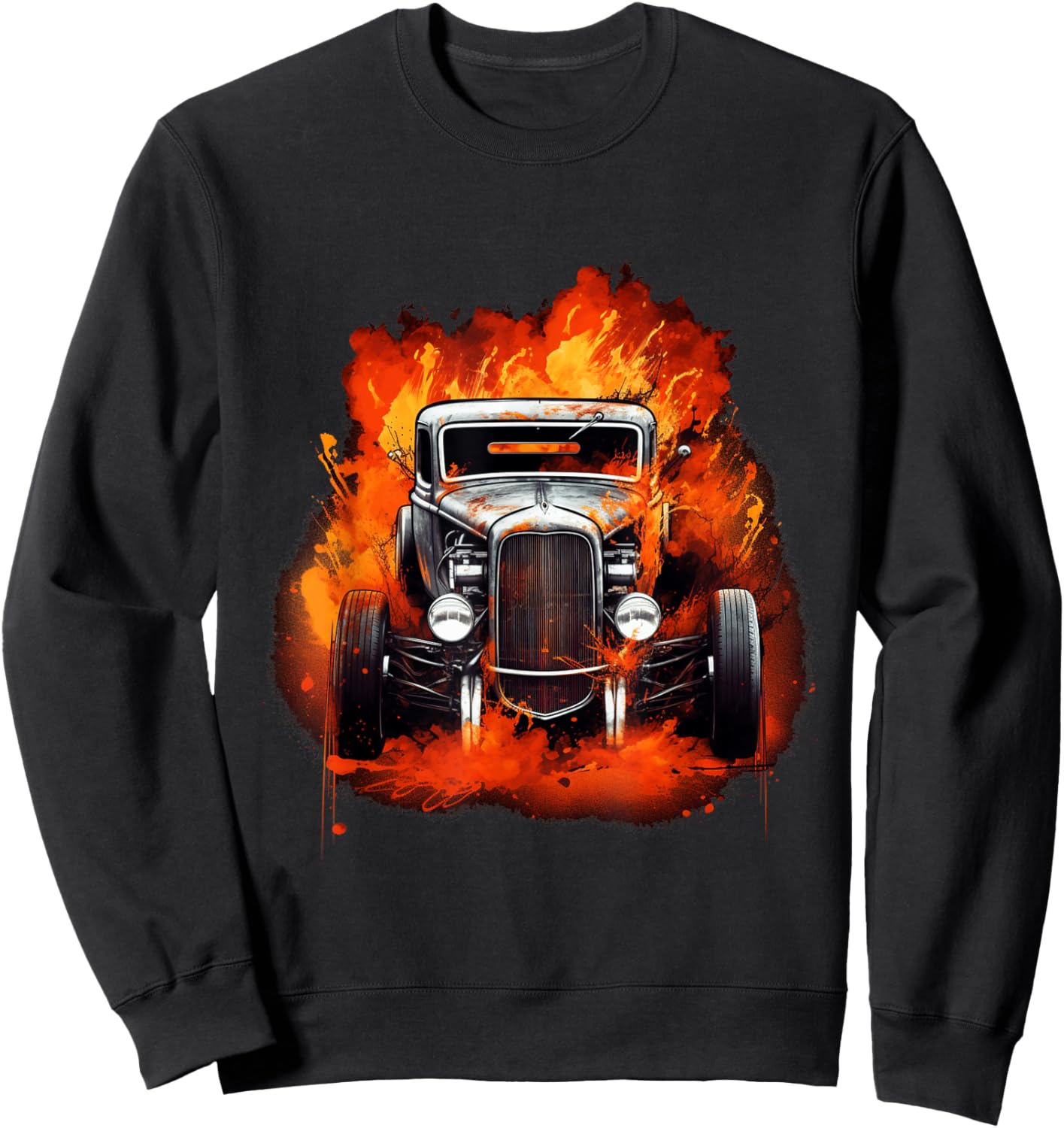 Hot Rod Rat Rod Vintage Classic Car Men Sweatshirt - Sweatshirt | Black