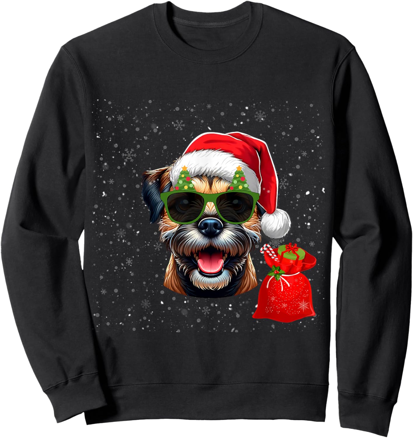 Border Terrier Dog Lover Men Women Kids Christmas Sweatshirt - Sweatshirt | Black