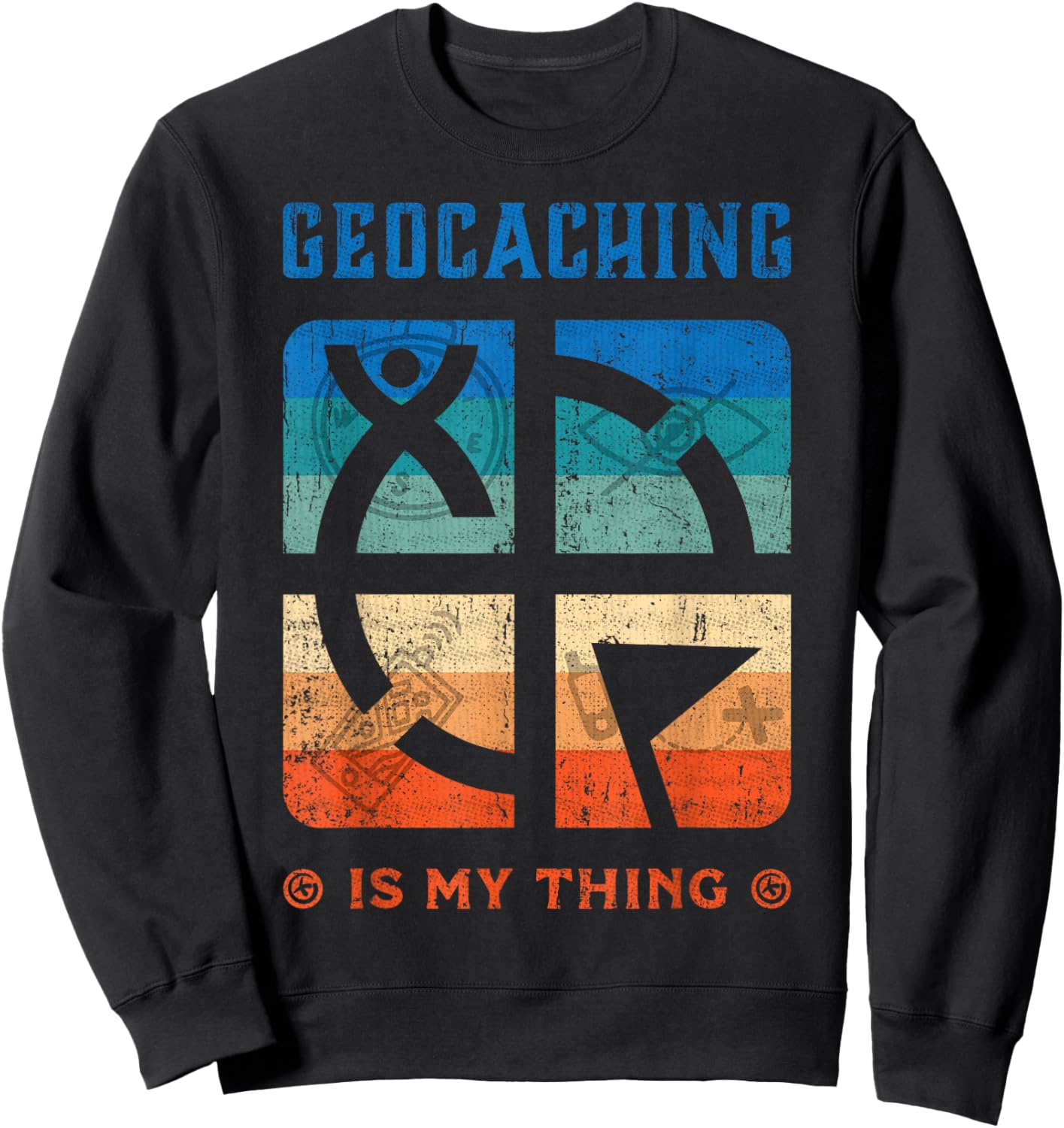 Geocacher Geocaching Supplies Kit Tools Trinkets Geocaching Sweatshirt - Sweatshirt | Black