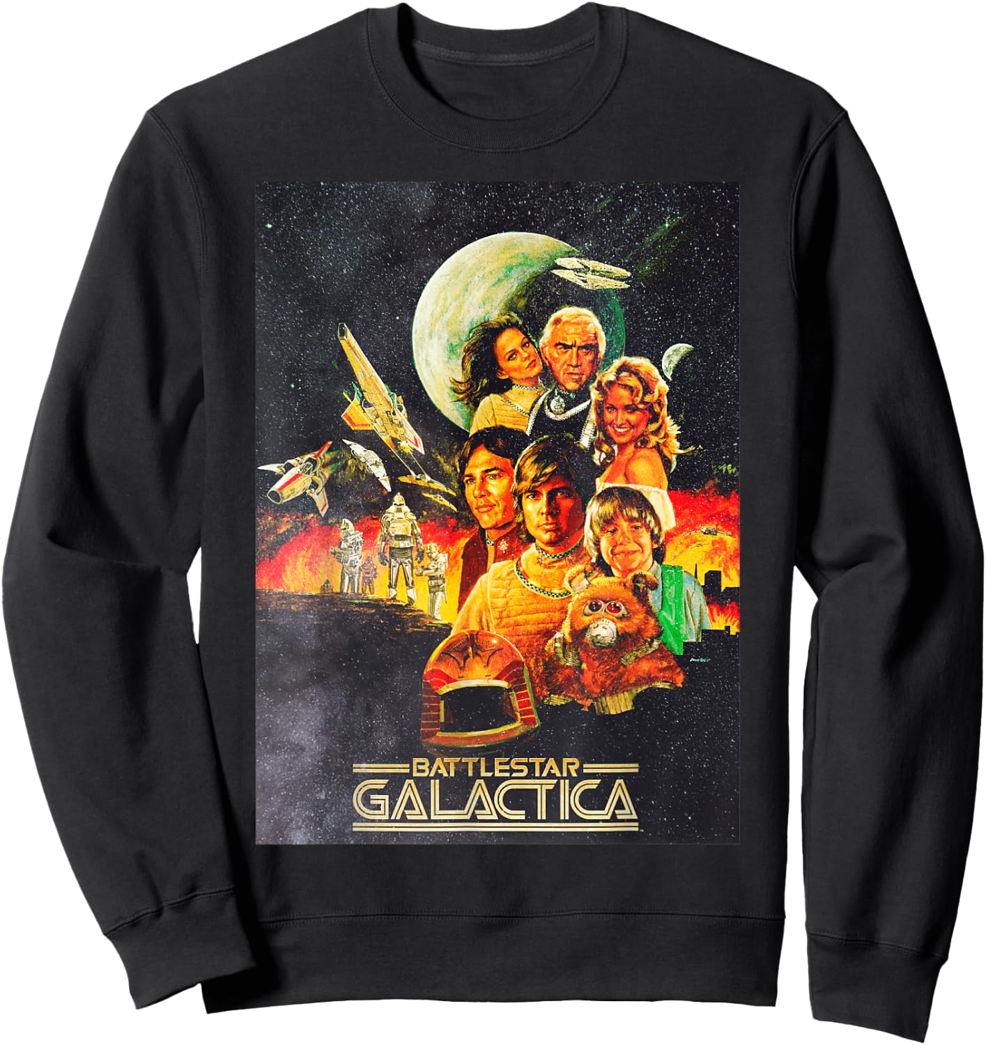 Battlestar Galactica Vintage Poster Sweatshirt - Sweatshirt | Black
