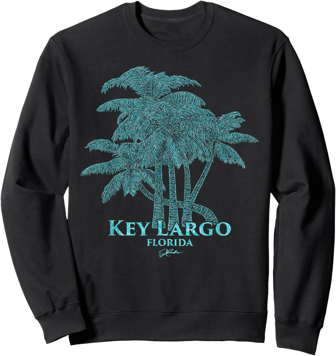 JCombs: Key Largo, FL, Palm Trees Sweatshirt - Sweatshirt | Black