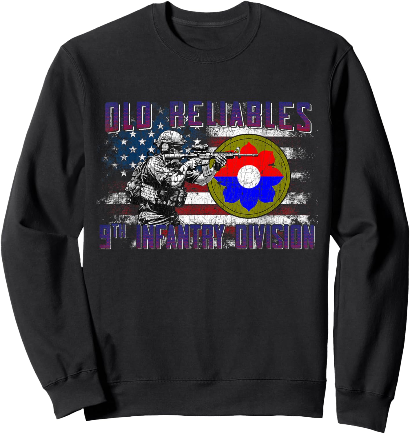 9th Infantry Division 9th ID Old Reliables Fort Lewis Gifts Sweatshirt - Sweatshirt | Black
