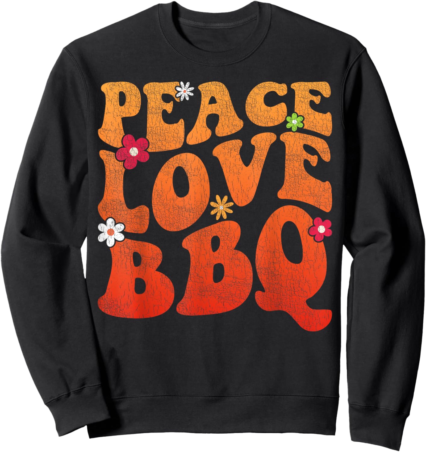 Peace Love BBQ Grillmaster Women Grilling bbq Meat Smoker Sweatshirt - Sweatshirt | Black