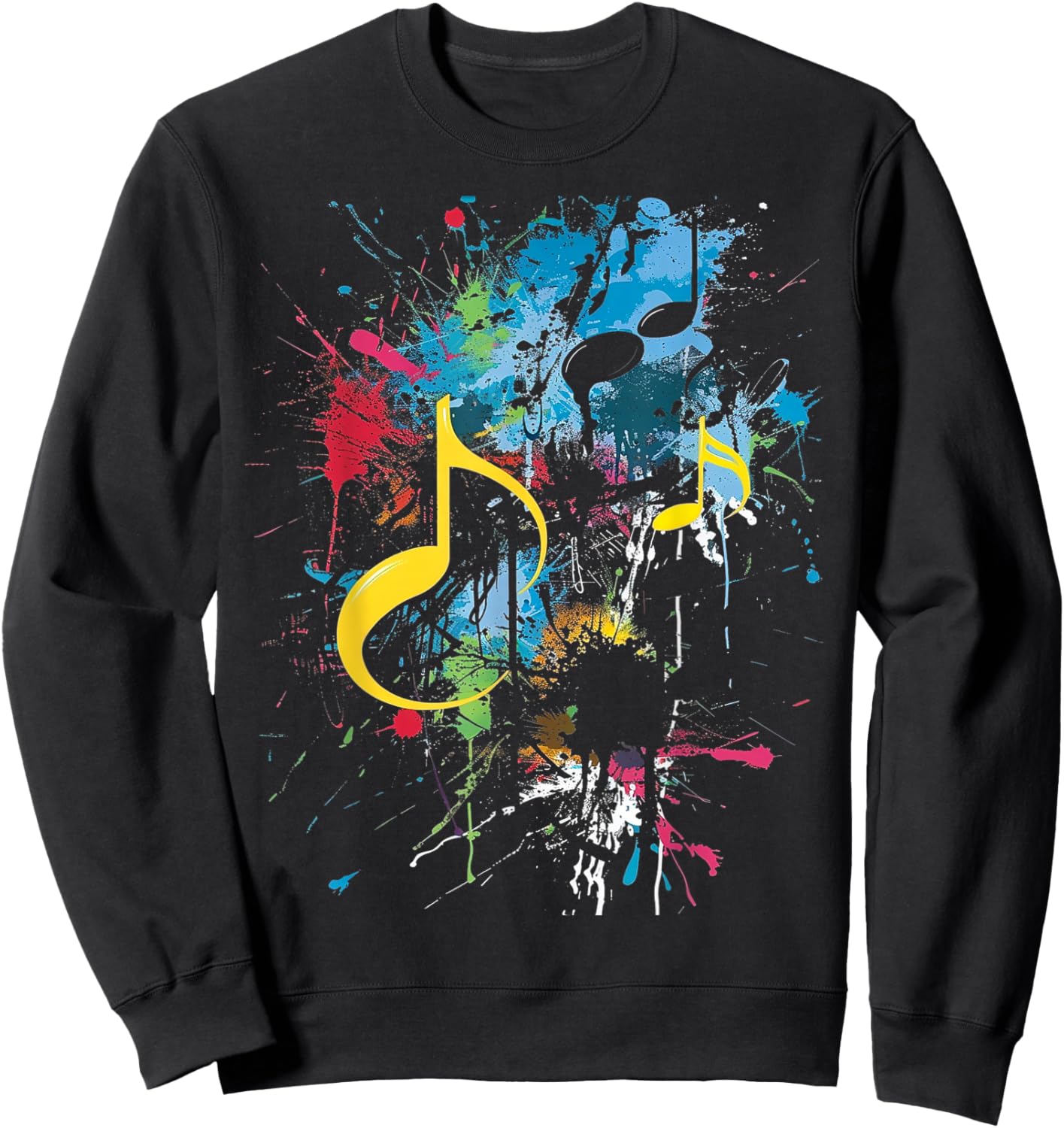 Musical Notes Graffiti Sweatshirt - Sweatshirt | Black