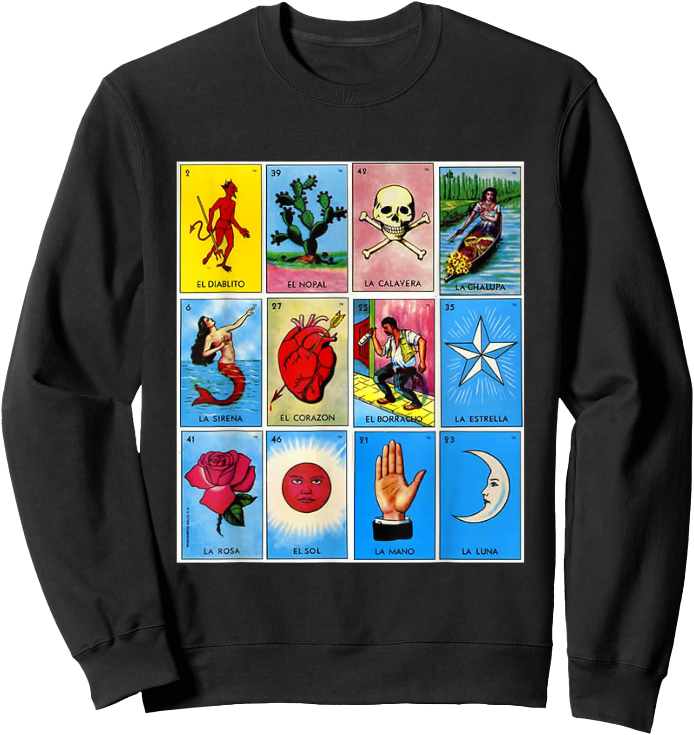 Mexican bingo card Sweatshirt - Sweatshirt | Black