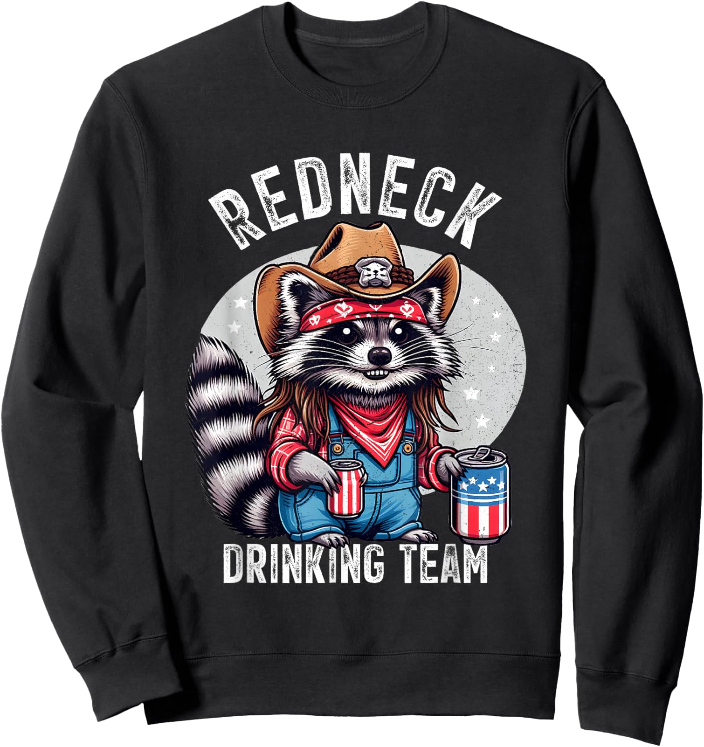 Redneck Raccoon Mullet White Trash Party Attire Hillbilly Sweatshirt - Sweatshirt | Black