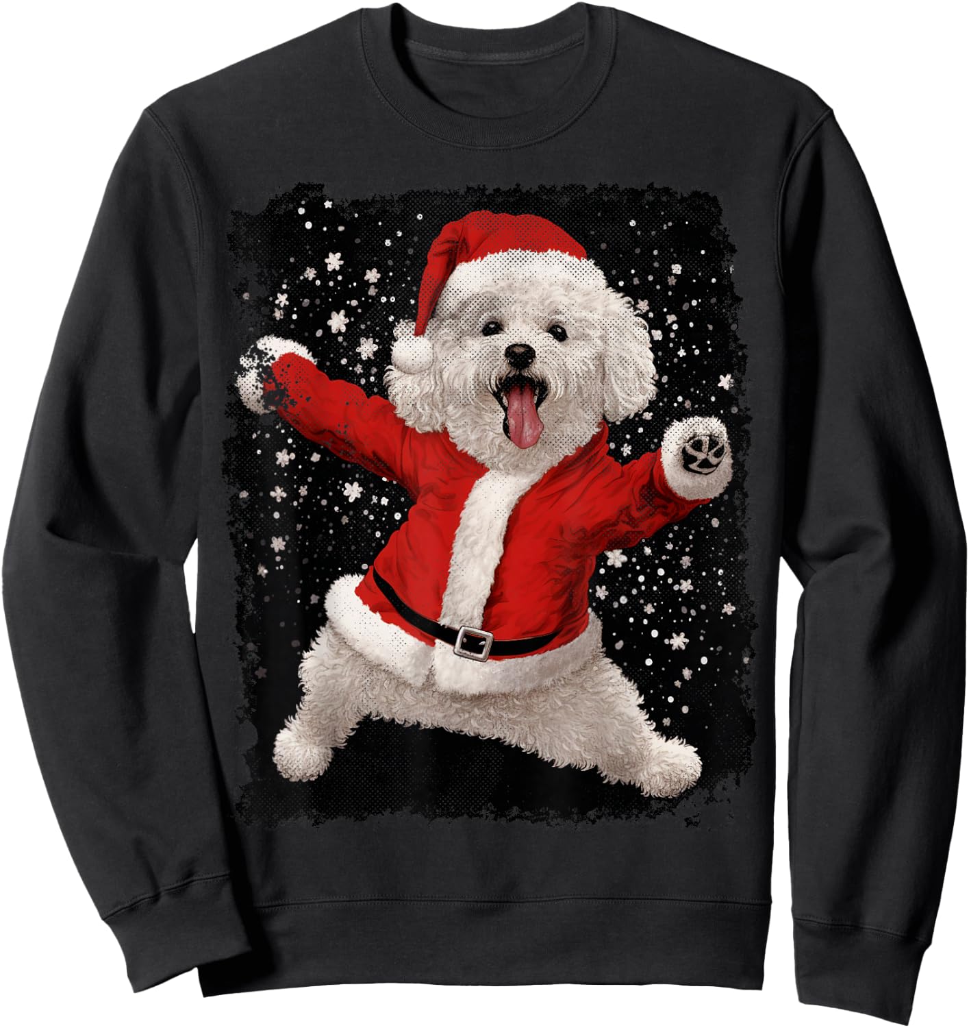 Bichon Frise Christmas Sweatshirt - Sweatshirt | Black