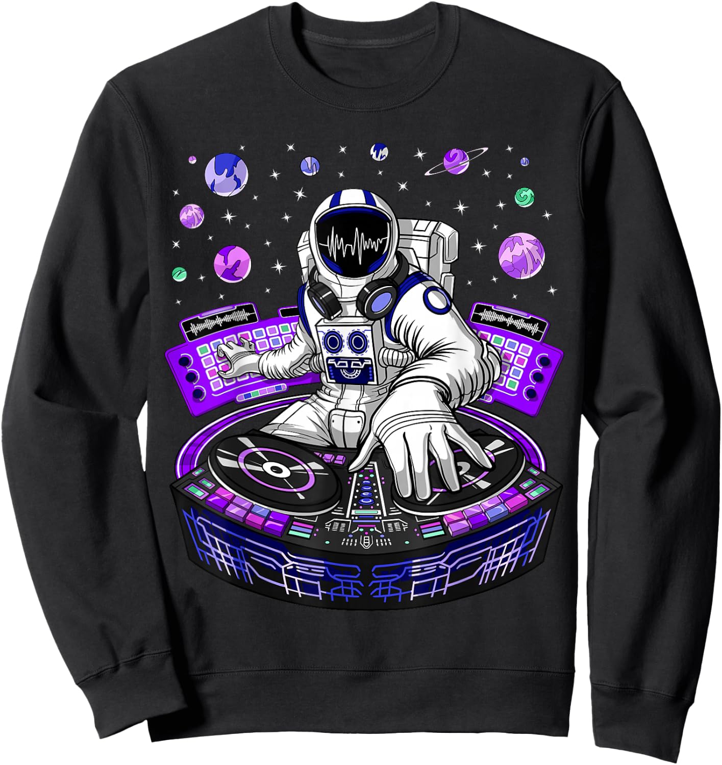 Astronaut Psychedelic Music DJ Psytrance Techno EDM Festival Small Sweatshirt - Sweatshirt | Black