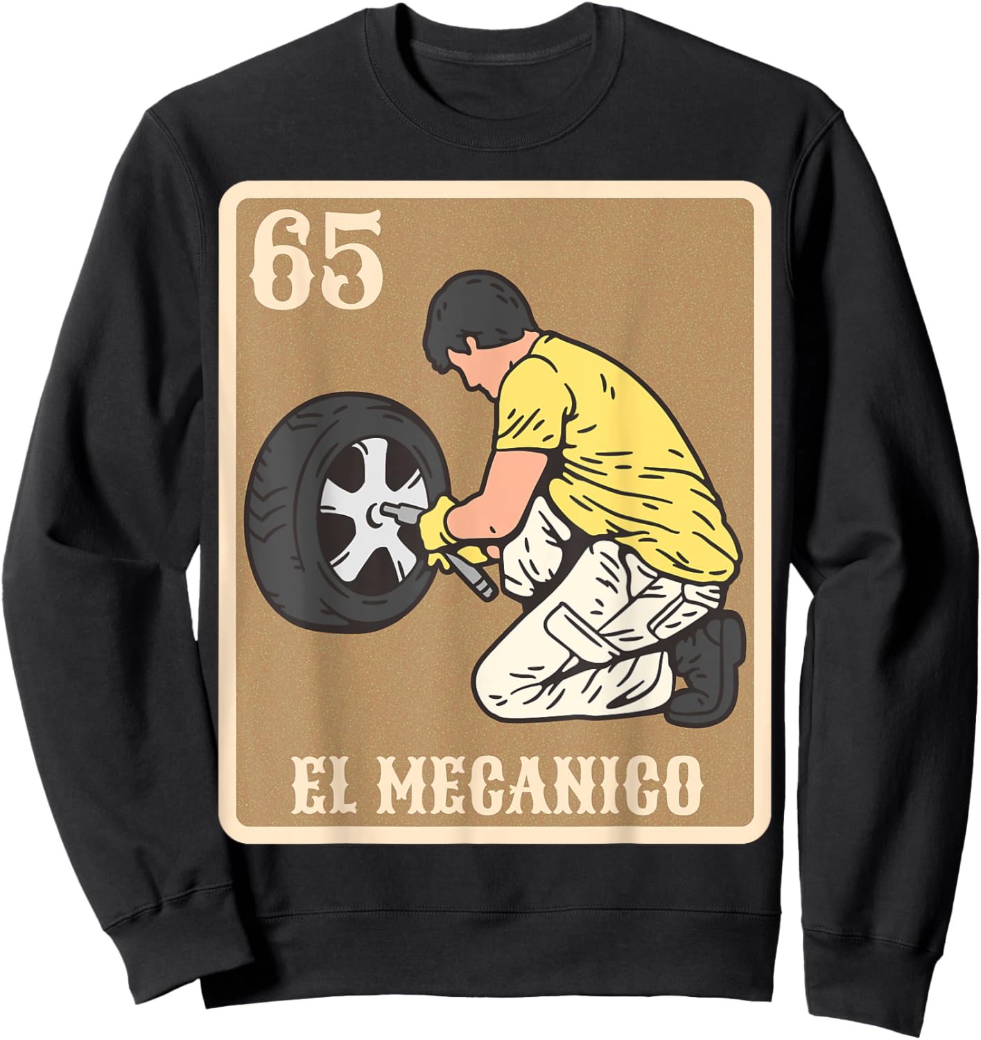 EL Mecanico Lottery Gift Spanish Bingo Card Game Sweatshirt - Sweatshirt | Black