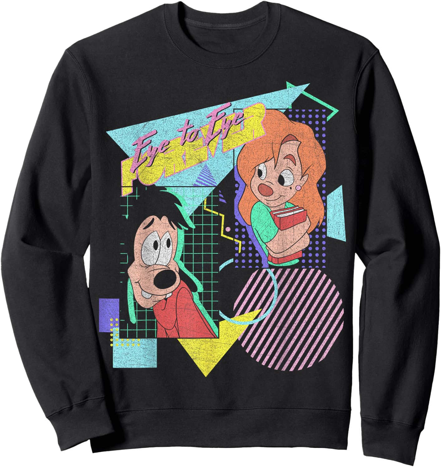 Disney A Goofy Movie Max & Roxanne Eye to Eye Poster Sweatshirt - Sweatshirt | Black