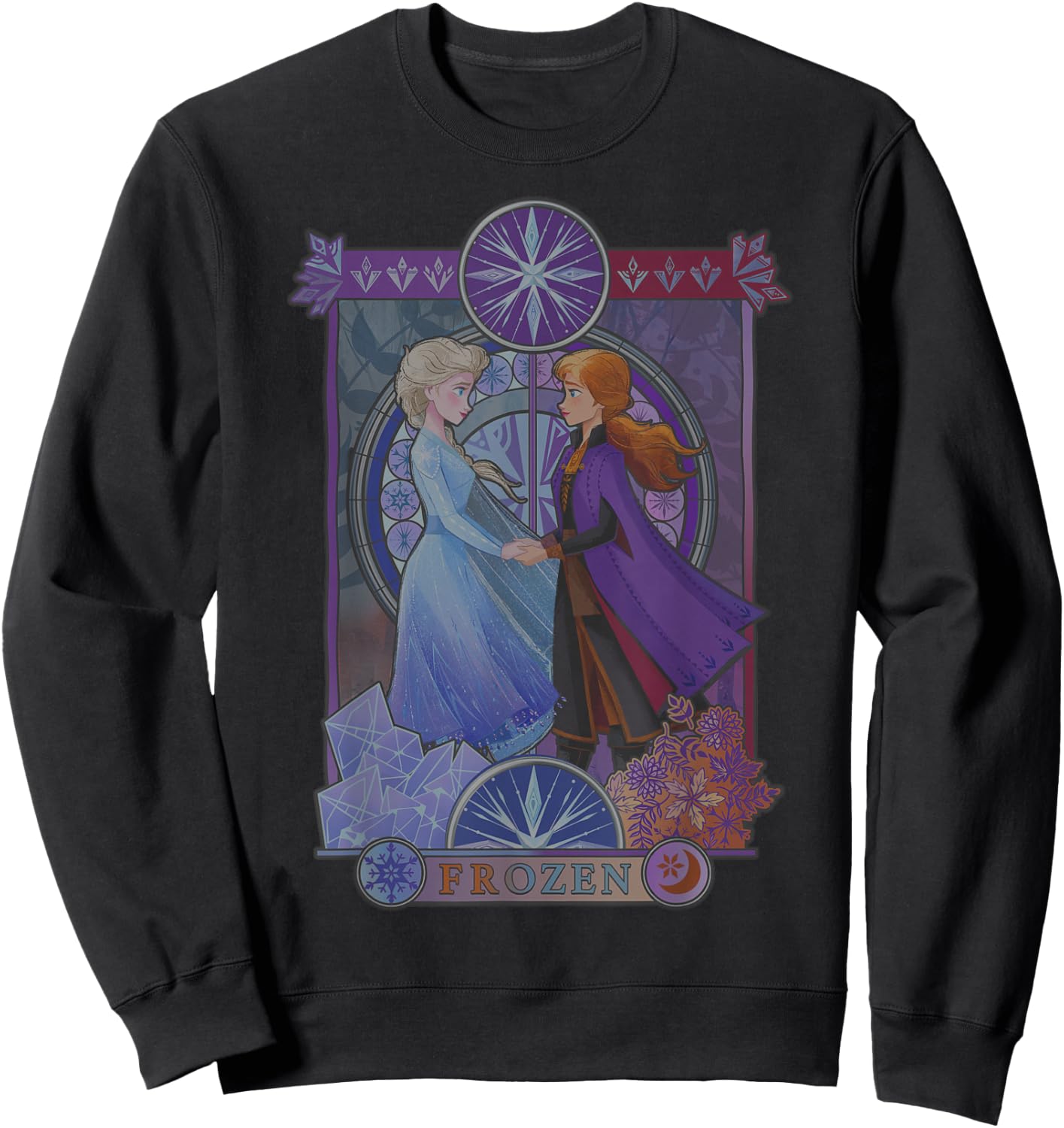 Disney Frozen 2 Elsa Anna Split Geometric Poster Sweatshirt - Sweatshirt | Black