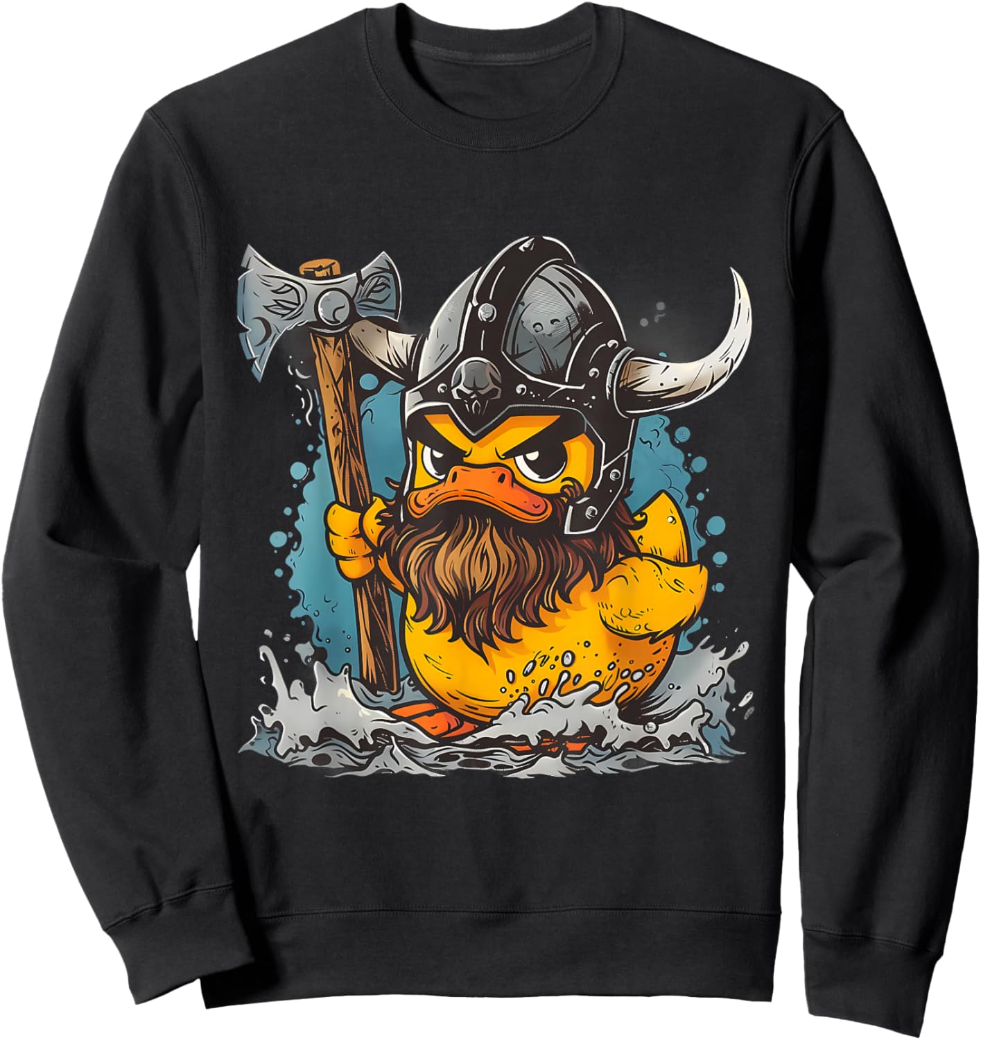 Rubber Duck Rubber Duckie Viking Duck Viking Helmet Vikings Sweatshirt - Sweatshirt | Black