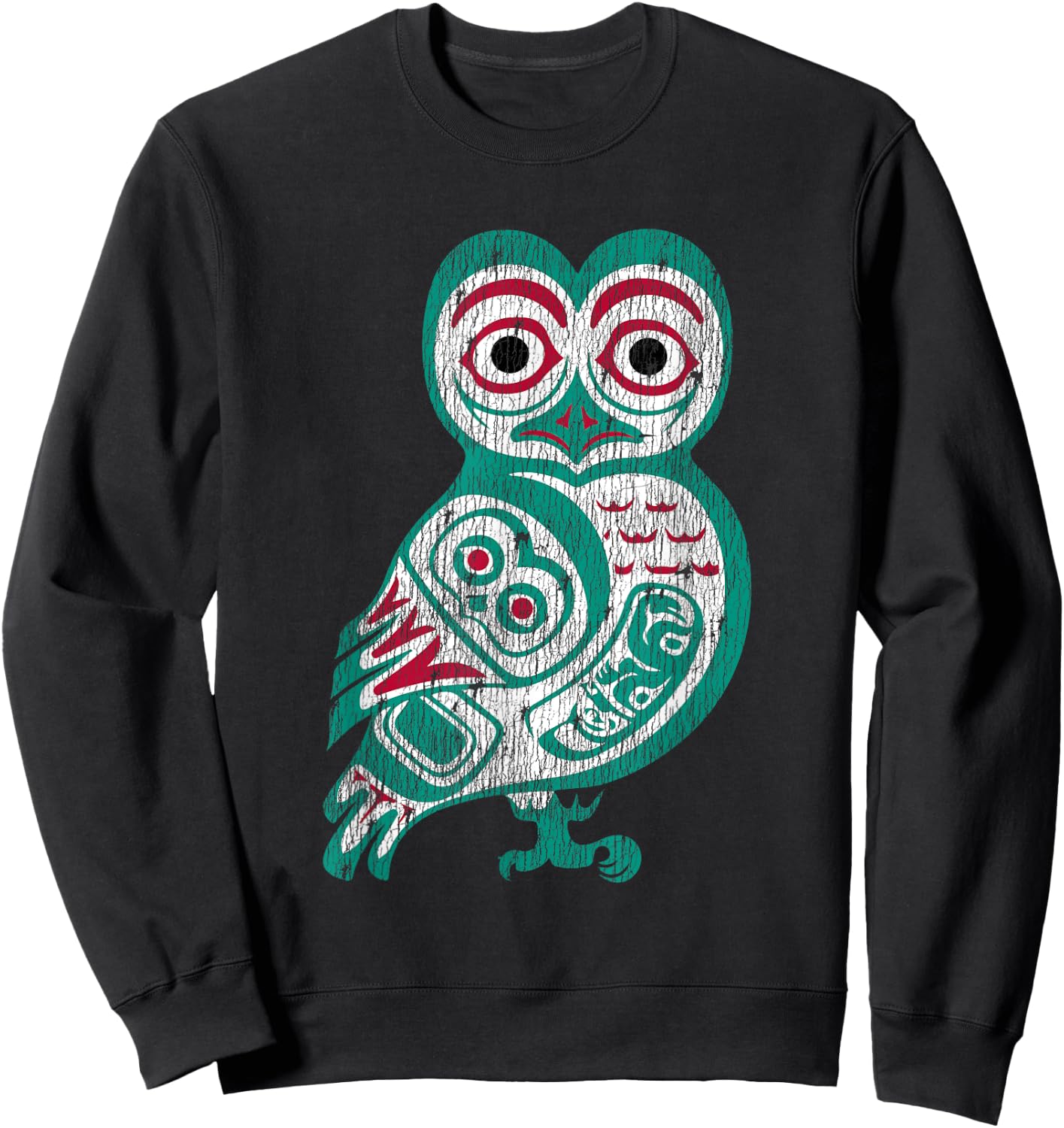 Haida art Native American Gift Owl Totem Sweatshirt - Sweatshirt | Black