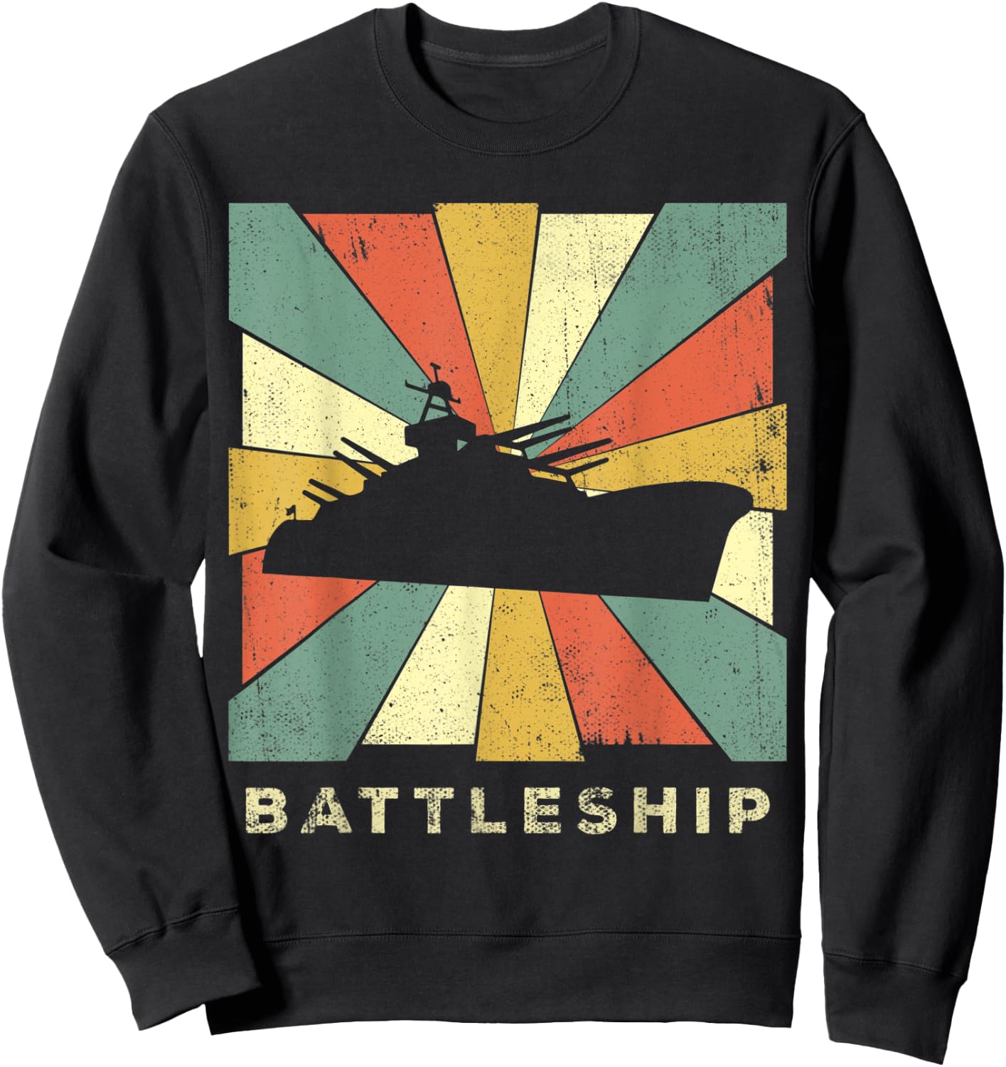 Vintage Battleship Retro Gift Sweatshirt - Sweatshirt | Black