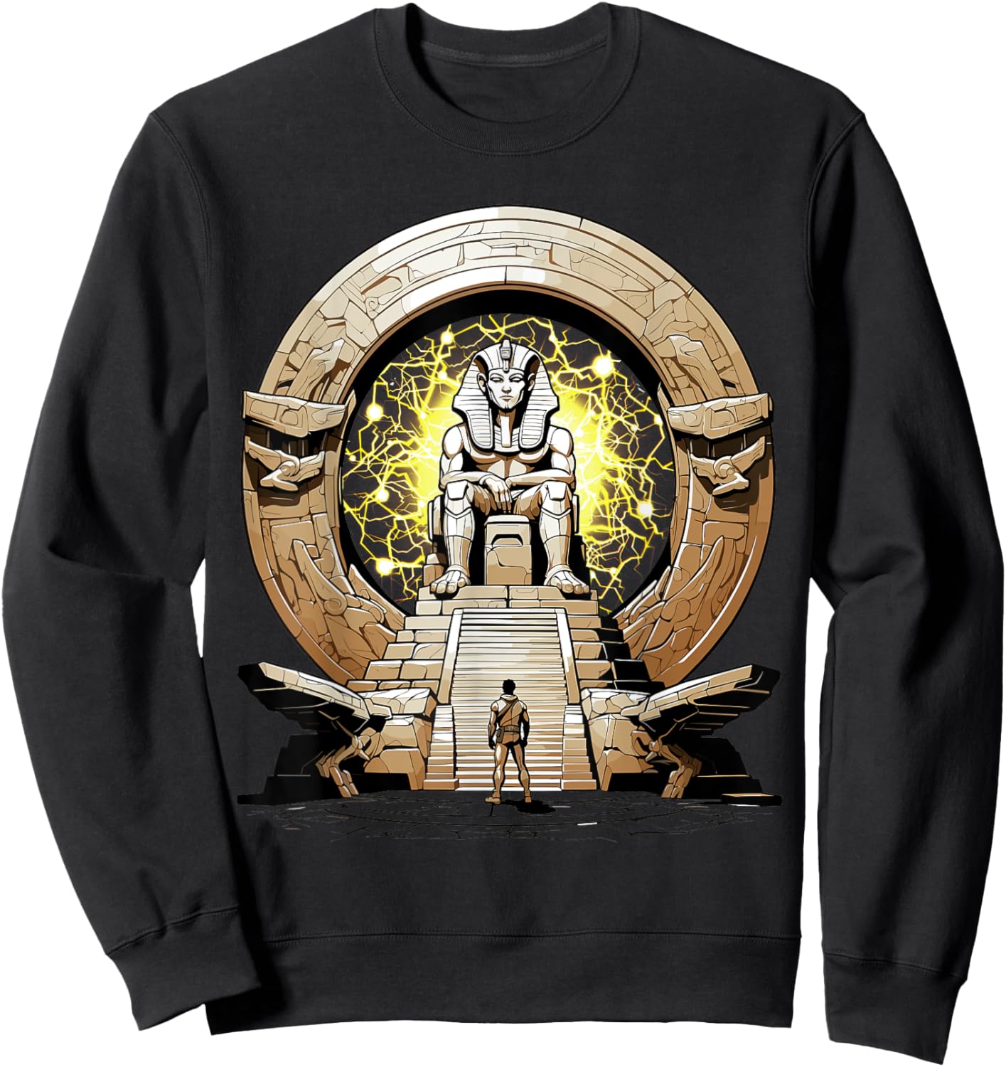 Ancient Deity Osiris stepping through a stargate portal Sweatshirt - Sweatshirt | Black