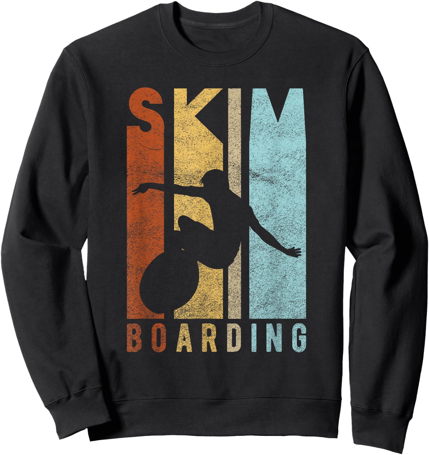 SKIM BOARDING - Sporty retro skimboarding surf-er Sweatshirt - Sweatshirt | Black