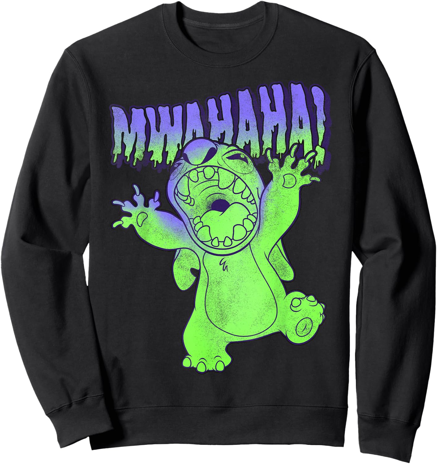 Disney Lilo & Stitch Halloween Stitch Mwahaha Portrait Sweatshirt - Sweatshirt | Black