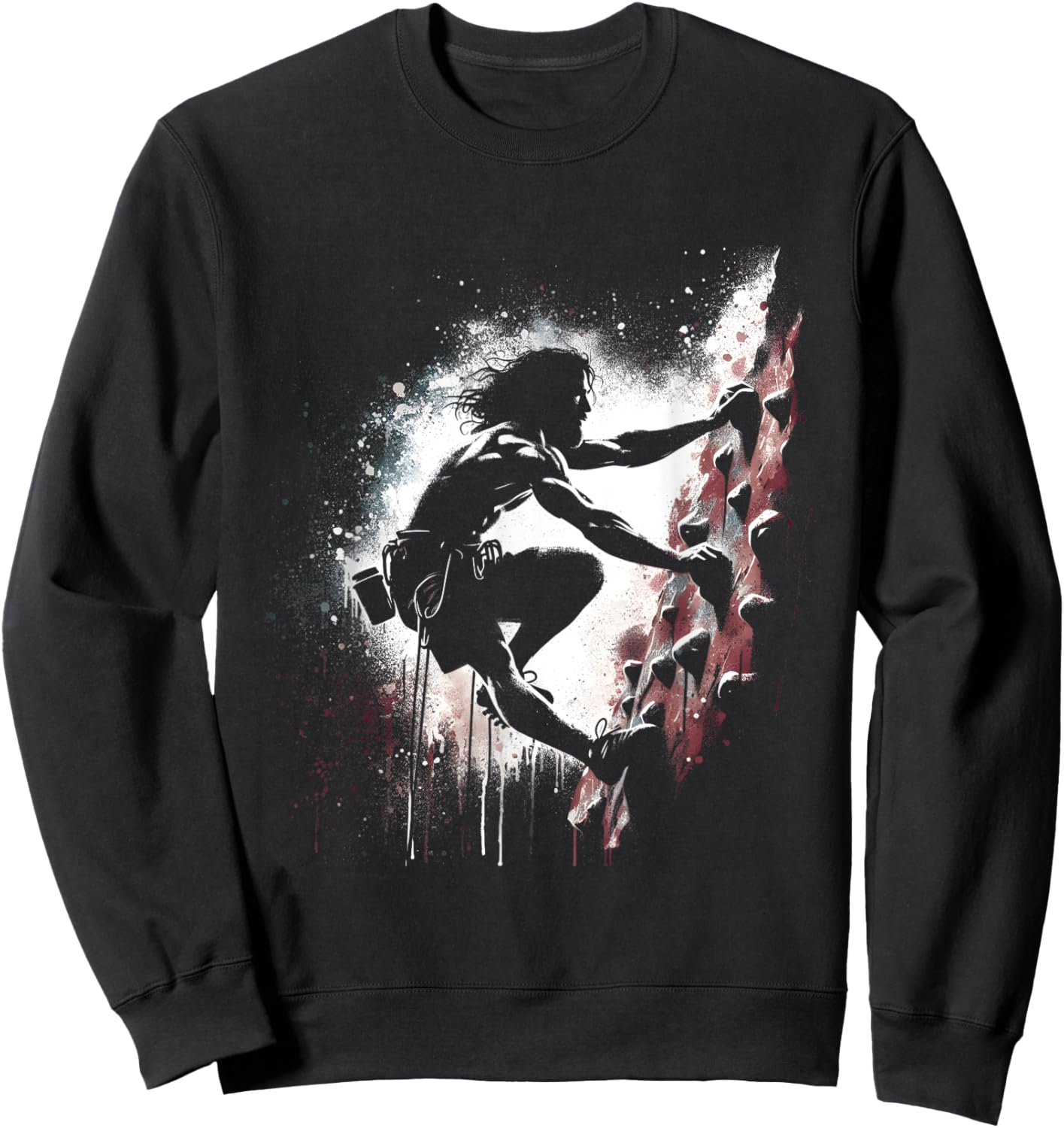 Jesus Rock Climbing - Funny Christian Religious Wall Climber Sweatshirt - Sweatshirt | Black