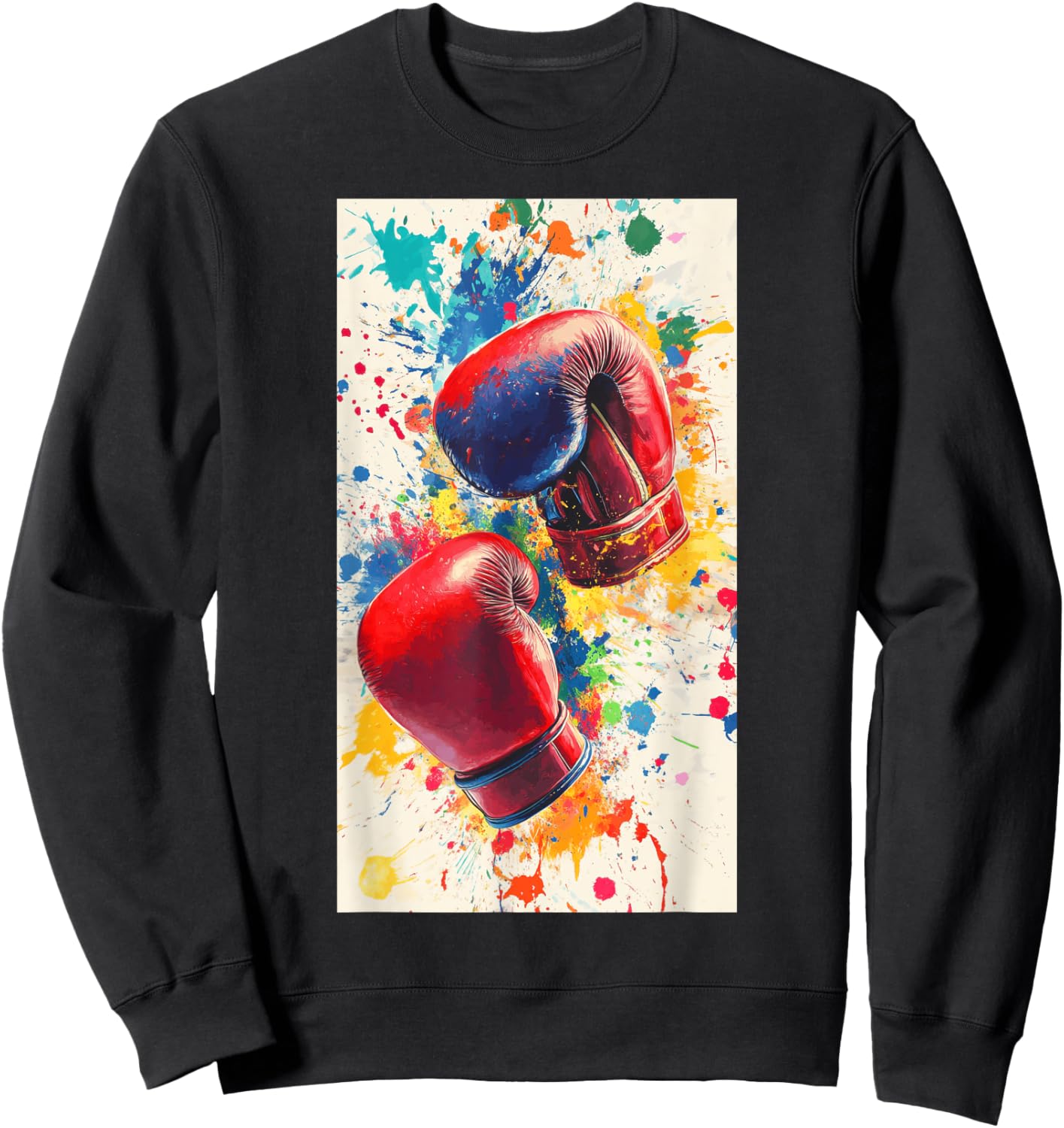 Boxing Gloves Sport Boxer Prompt Fitness Gym Sweatshirt - Sweatshirt | Black