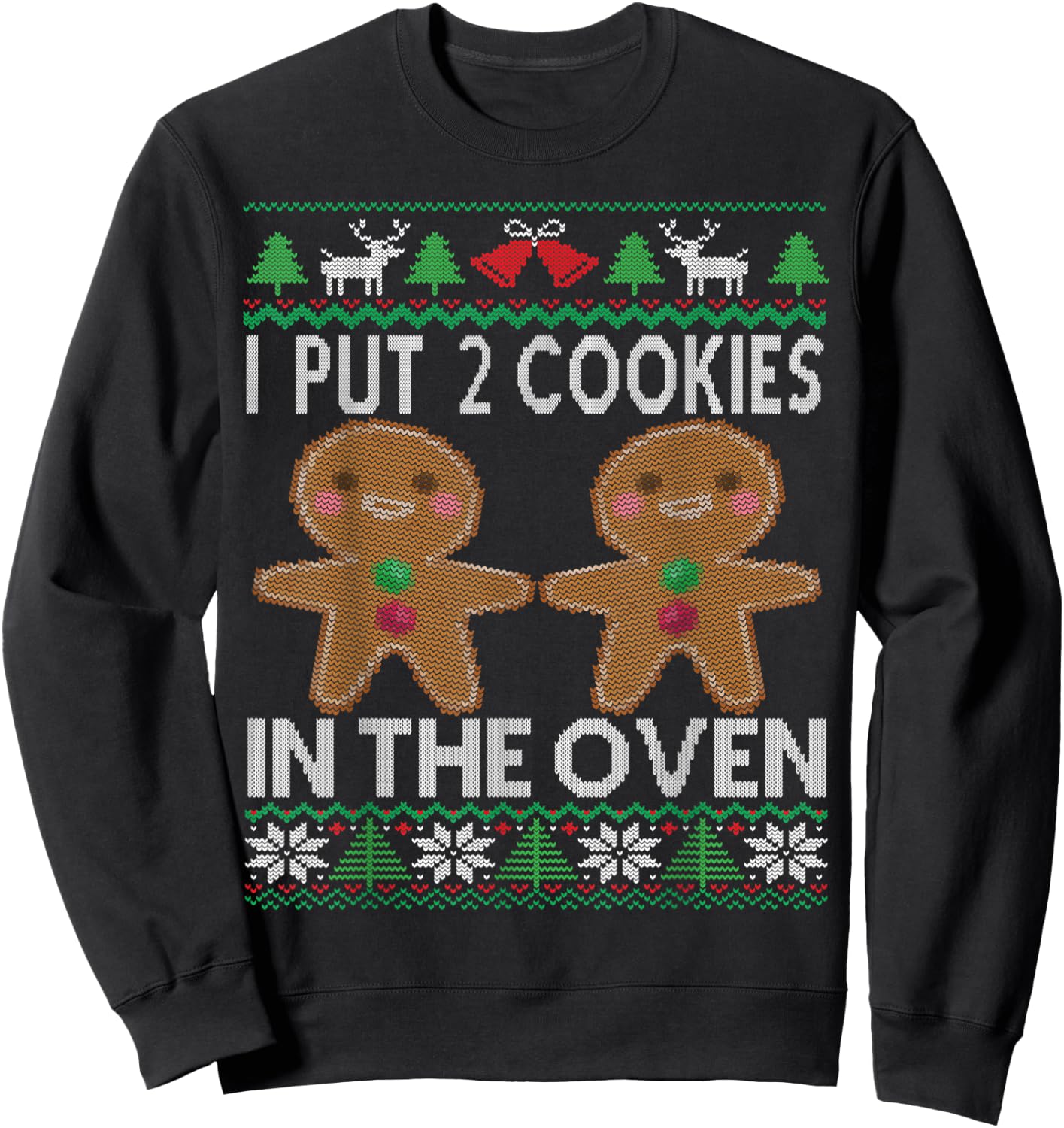 Twin Pregnancy Announcement Christmas Dad Sweatshirt - Sweatshirt | Black