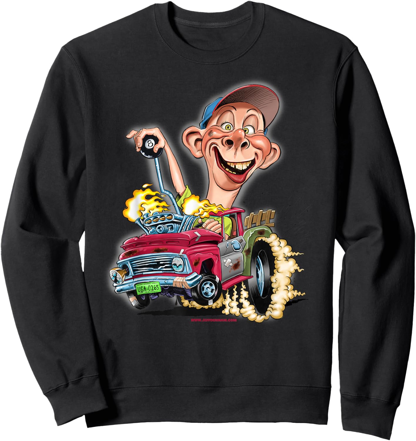 Jeff Dunham - Bubba J Hot Rod Pick Up Truck Sweatshirt - Sweatshirt | Black