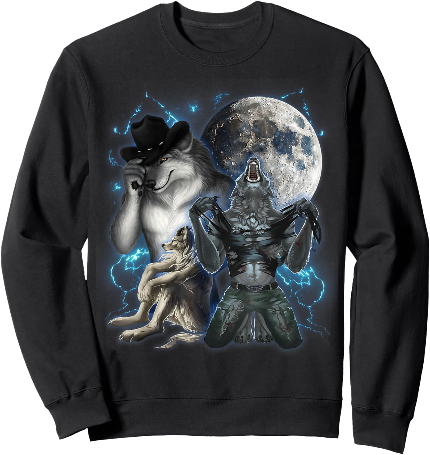 Cringe Alpha Wolf Sweatshirt - Sweatshirt | Black