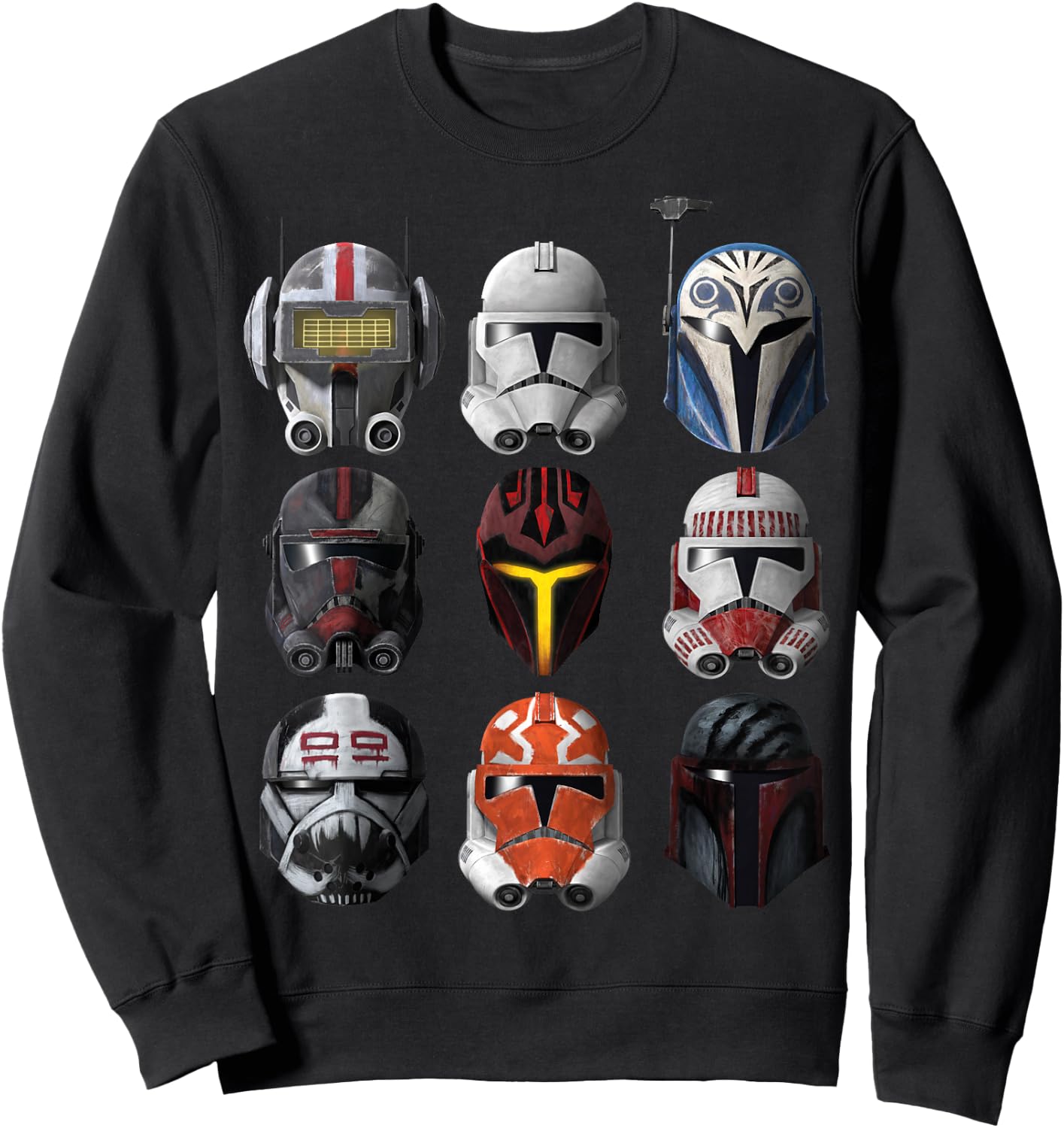 Star Wars: The Clone Wars Clone Helmets Sweatshirt - Sweatshirt | Black