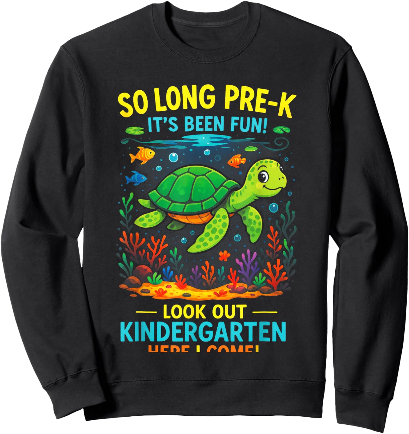 So Long Pre-K - Preschool Graduation Turtle Theme Sweatshirt - Sweatshirt | Black