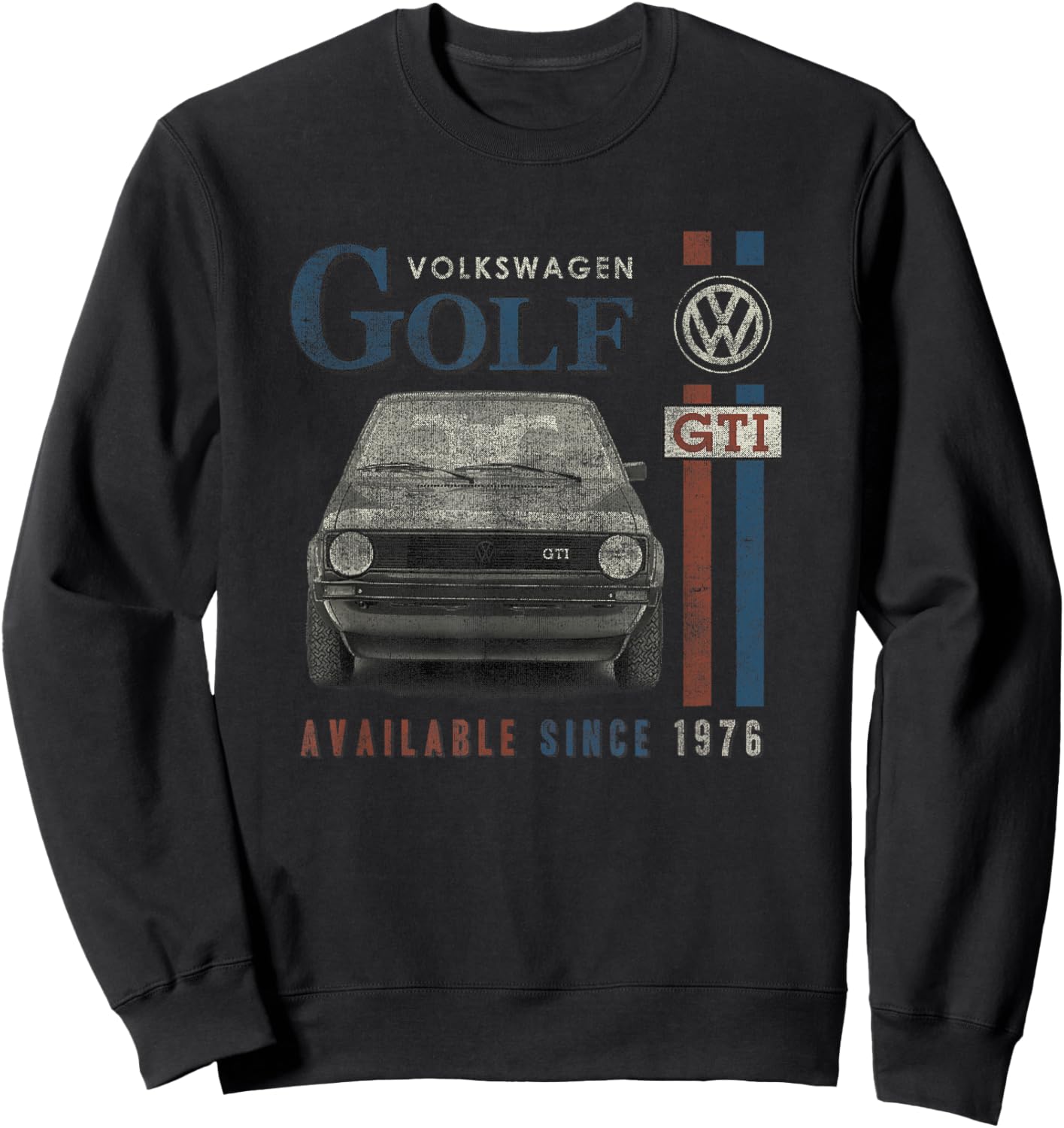 Volkswagen Golf GTI Racing Distressed , Small Sweatshirt - Sweatshirt | Black