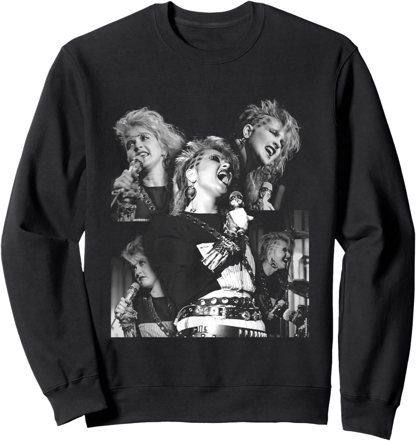 Singer Cyndi Lauper Live Montage by Allan Ballard Sweatshirt - Sweatshirt | Black