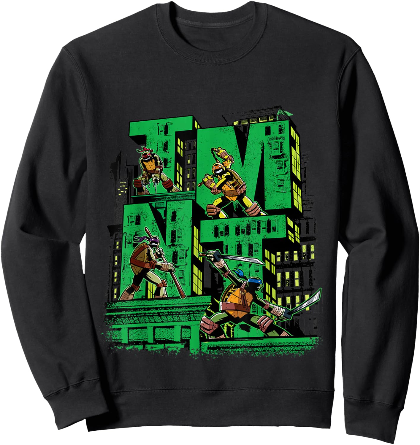 TMNT 3D Text Mutant Ninja Turtles Sweatshirt - Sweatshirt | Black