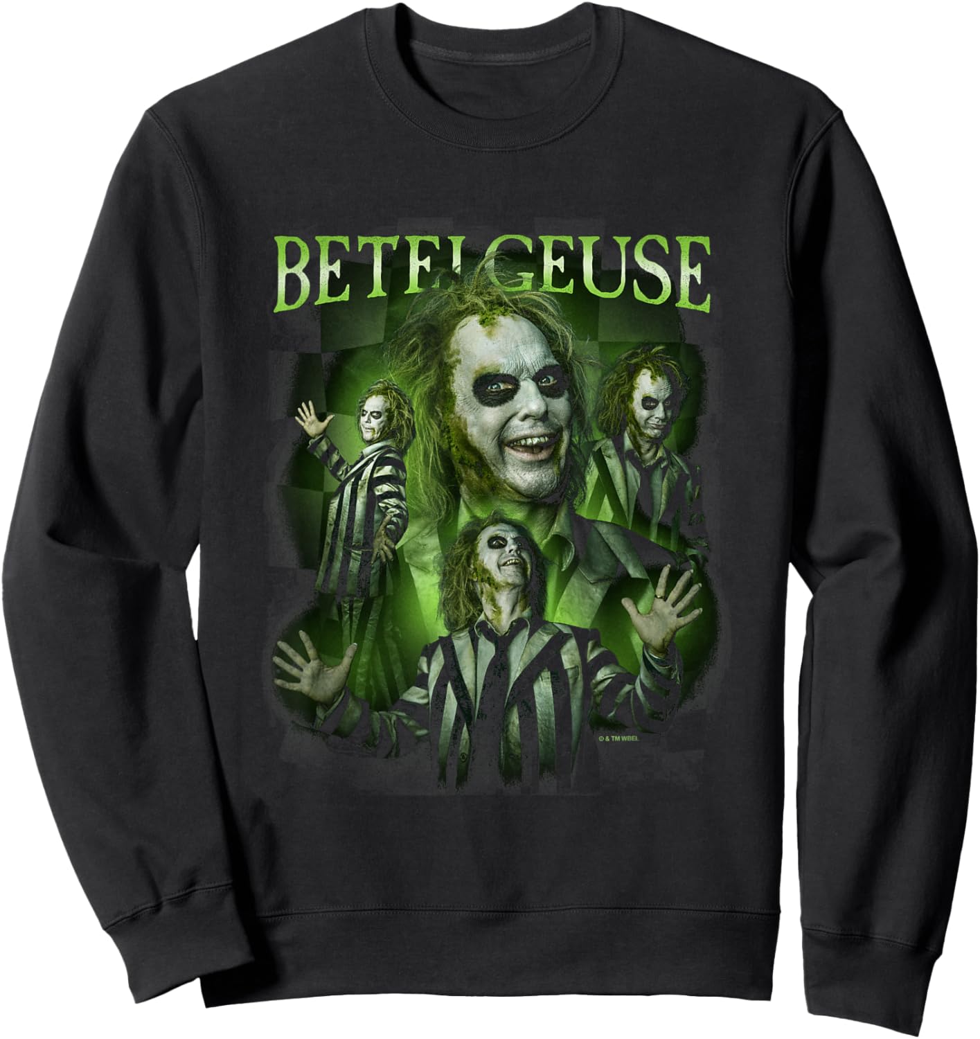 Beetlejuice Beetlejuice Betelgeuse Many Poses Collage Retro Sweatshirt - Sweatshirt | Black