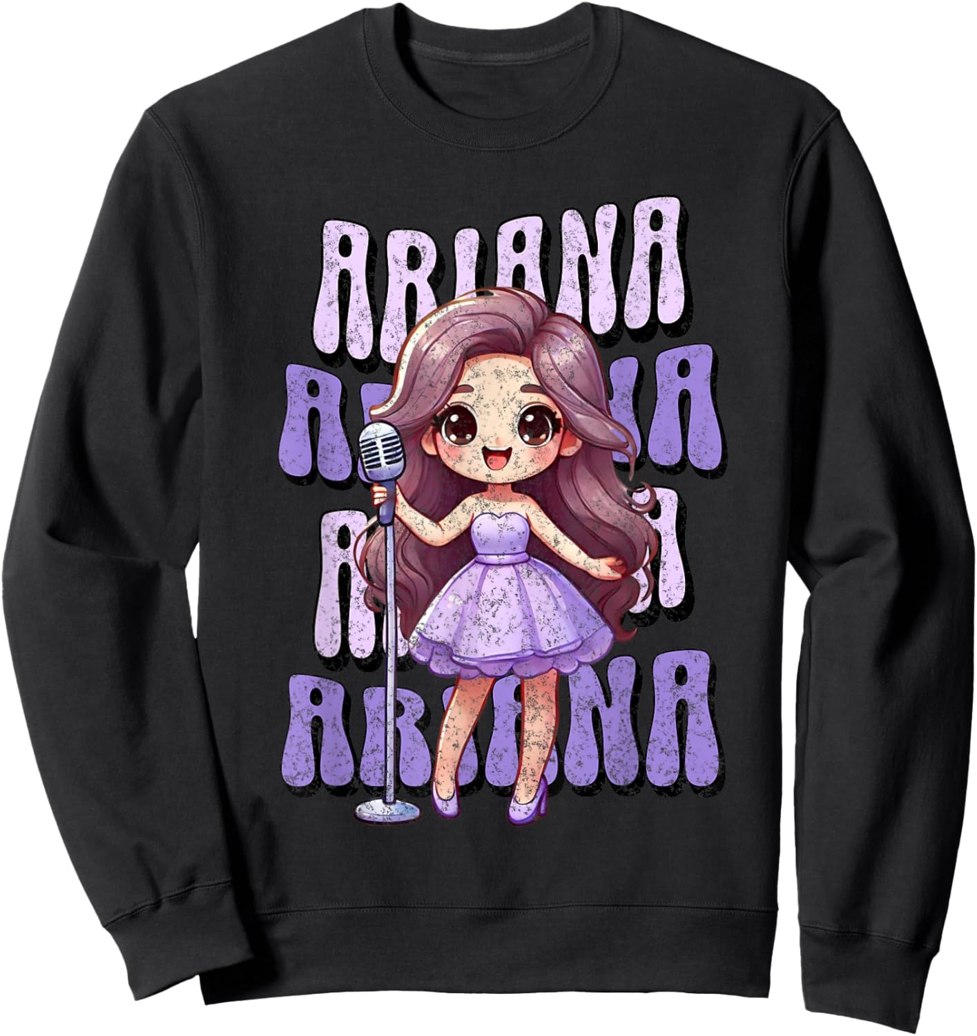 Ariana First Name Proud Personalized Vintage T for Girls Sweatshirt - Sweatshirt | Black