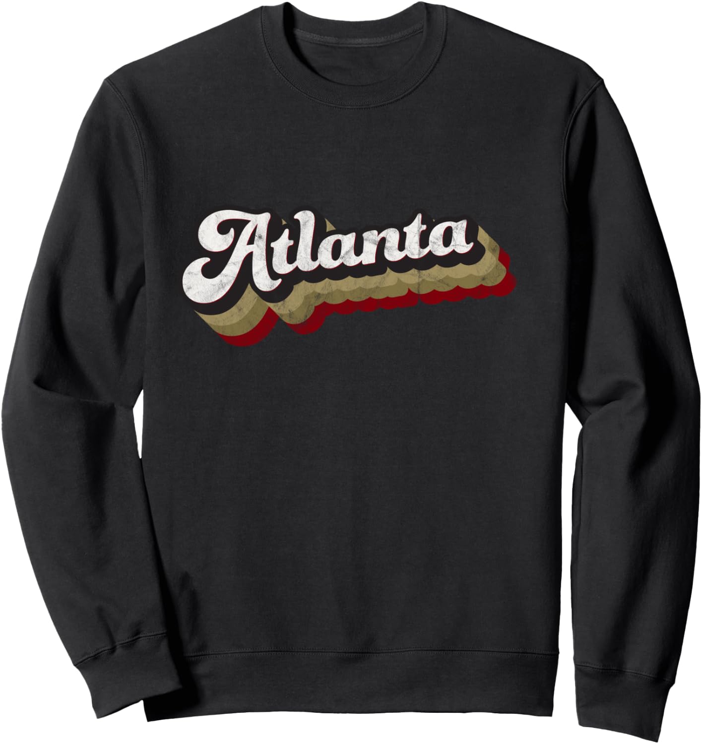 United Atlanta Soccer Distressed Retro Baseball Script Sweatshirt - Sweatshirt | Black