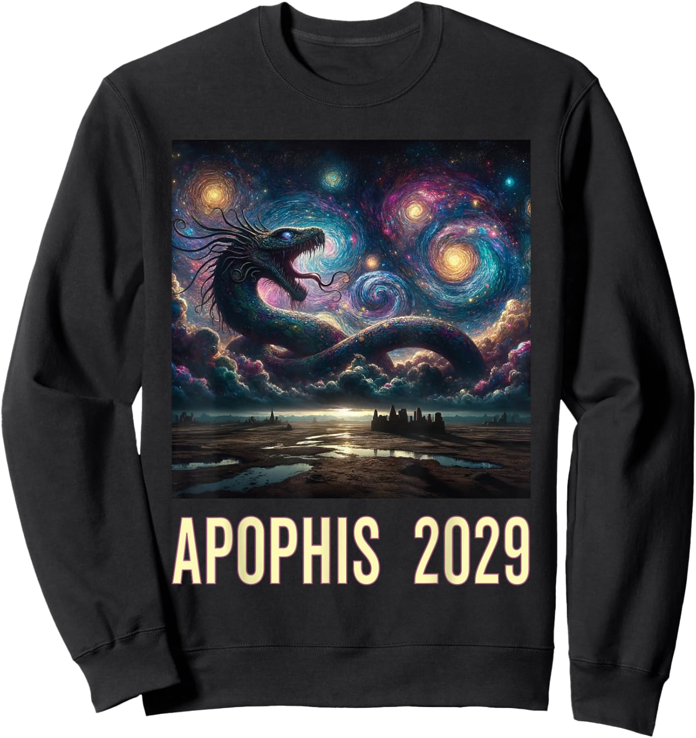 Colorful Asteroid Furious Apophis 2029 Sweatshirt - Sweatshirt | Black