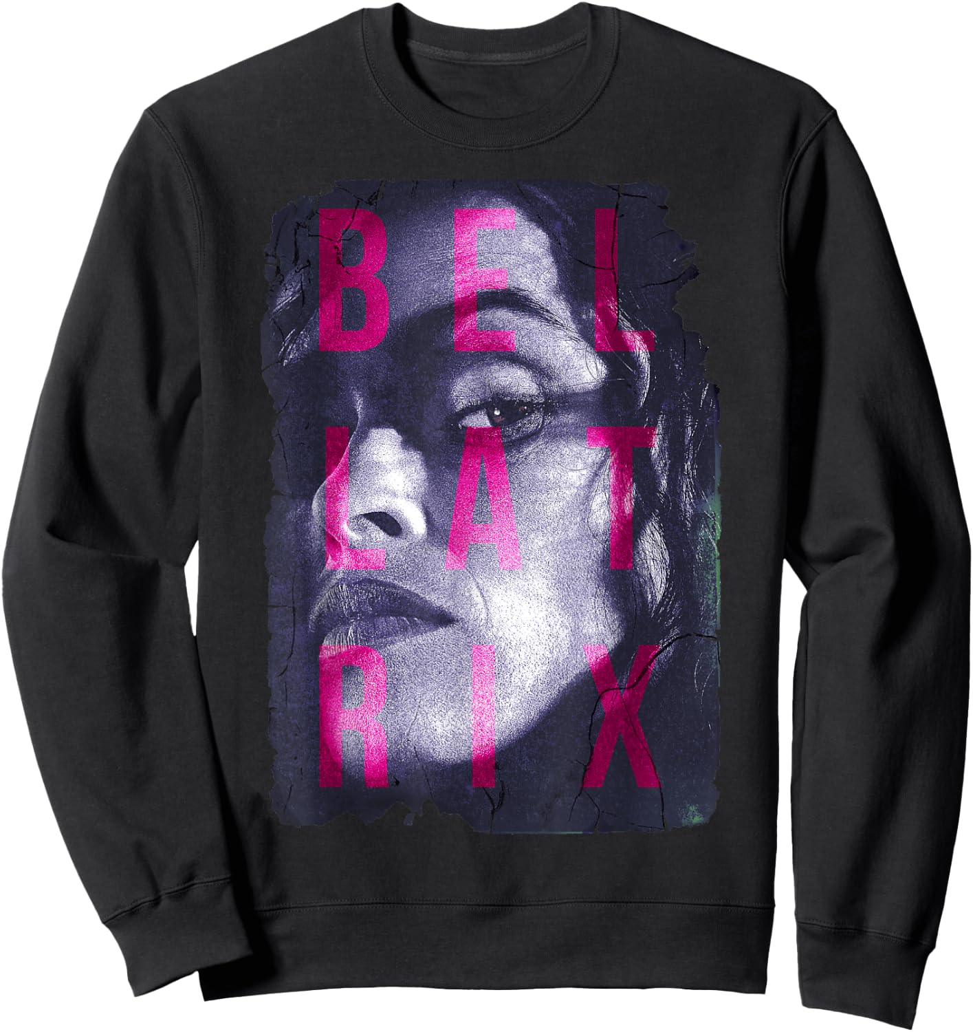 Harry Potter Bellatrix Lestrange Portrait Text Overlay Small Sweatshirt - Sweatshirt | Black