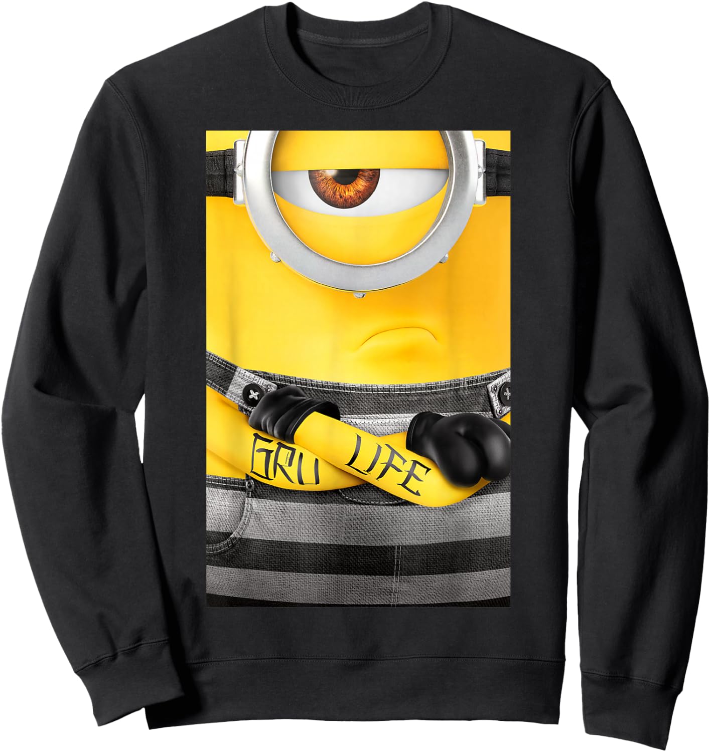 Despicable Me Minions Gru Life Tattoo Graphic Sweatshirt - Sweatshirt | Black