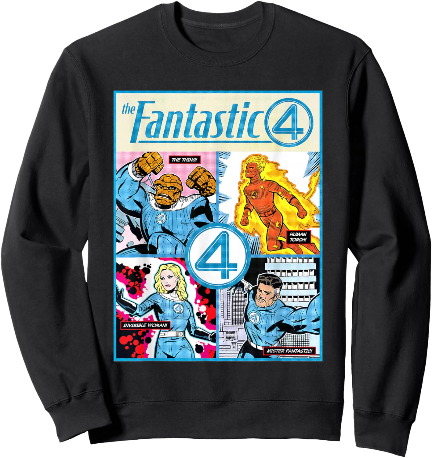 Marvel The Fantastic Four: First Steps Retro Comic Cover Sweatshirt - Sweatshirt | Black