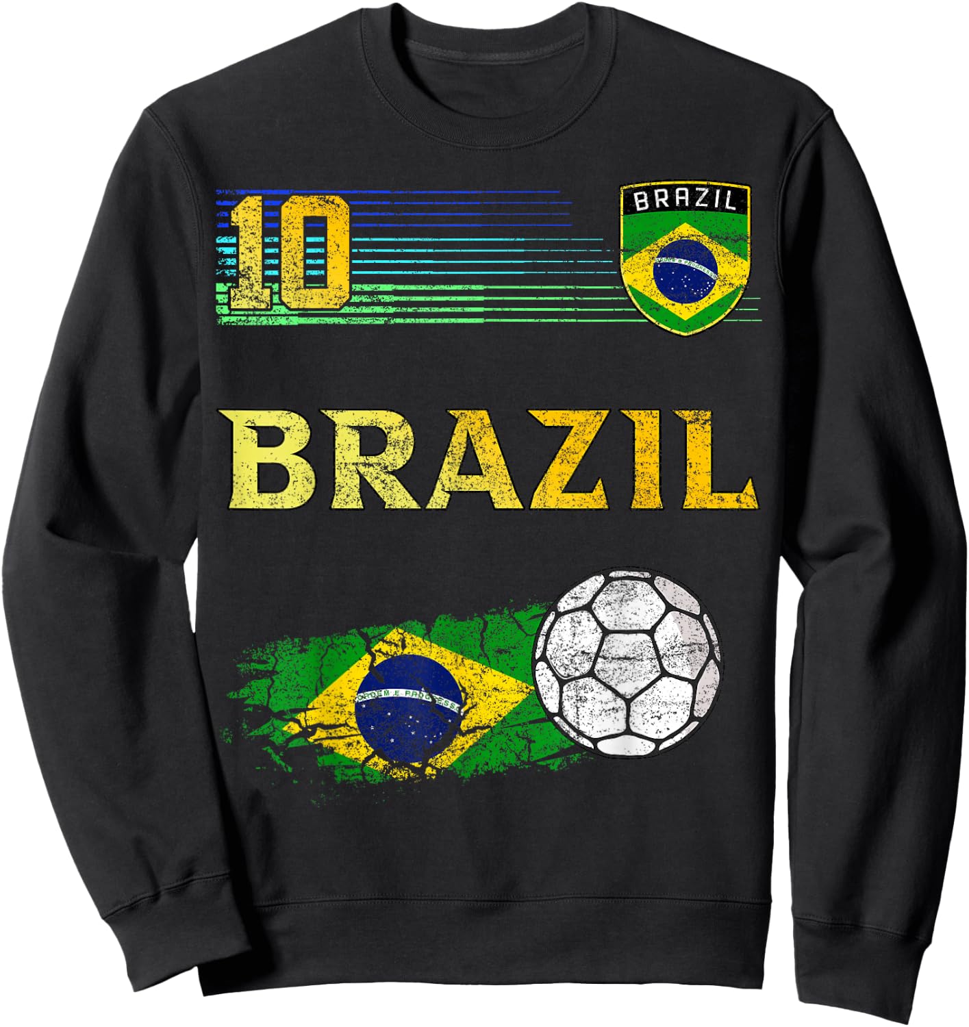 Brazil Flag Brazilian Pride Lovers Sweatshirt - Sweatshirt | Black