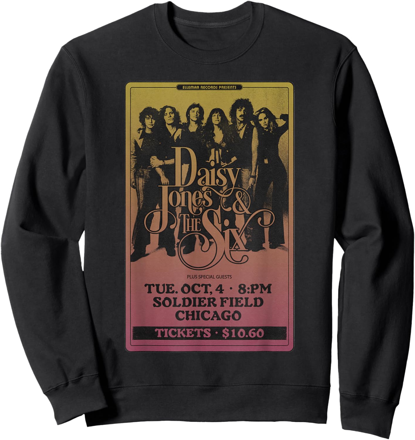 Daisy Jones & the Six - Vintage Soldier Field Chicago Sweatshirt - Sweatshirt | Black