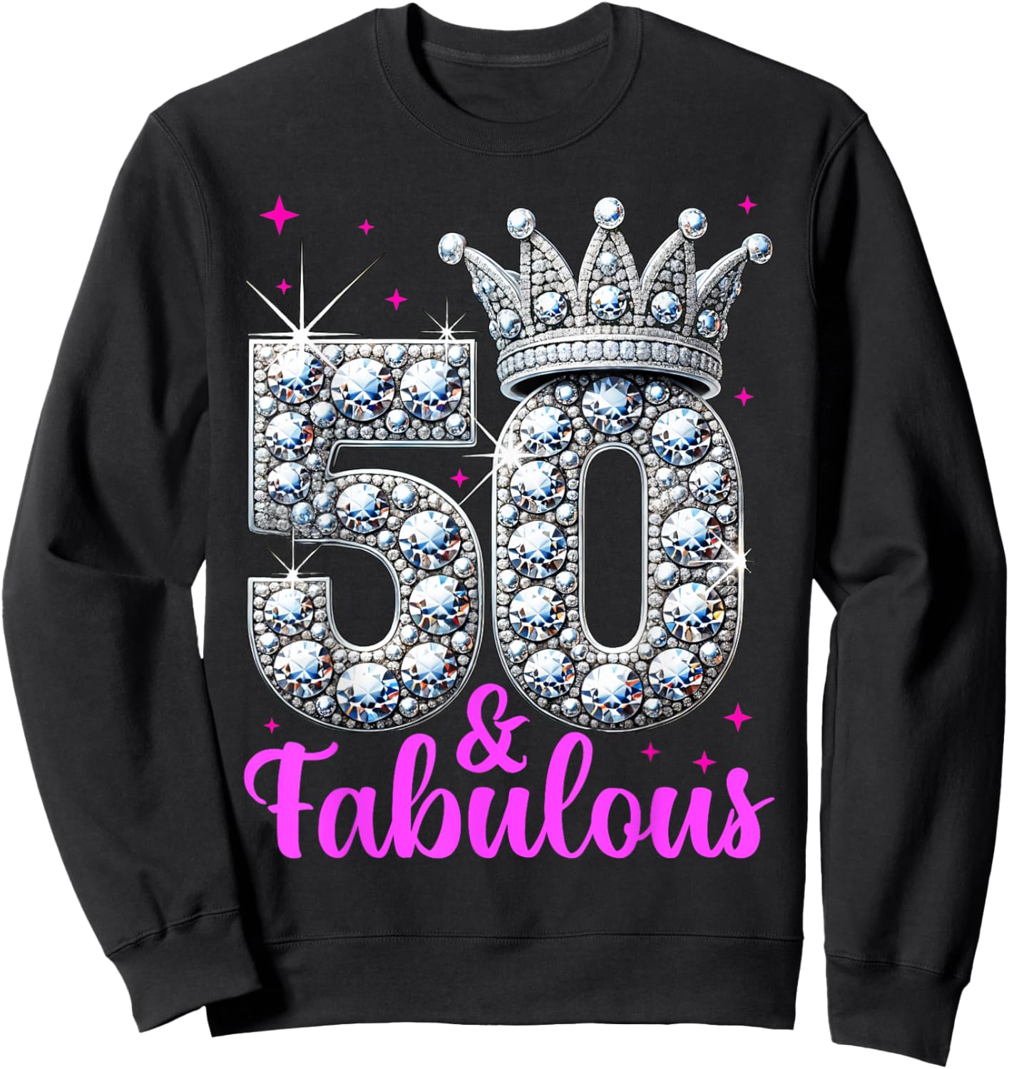 50th Birthday. 50 and Fabulous Women's, Ladies Sweatshirt - Sweatshirt | Black