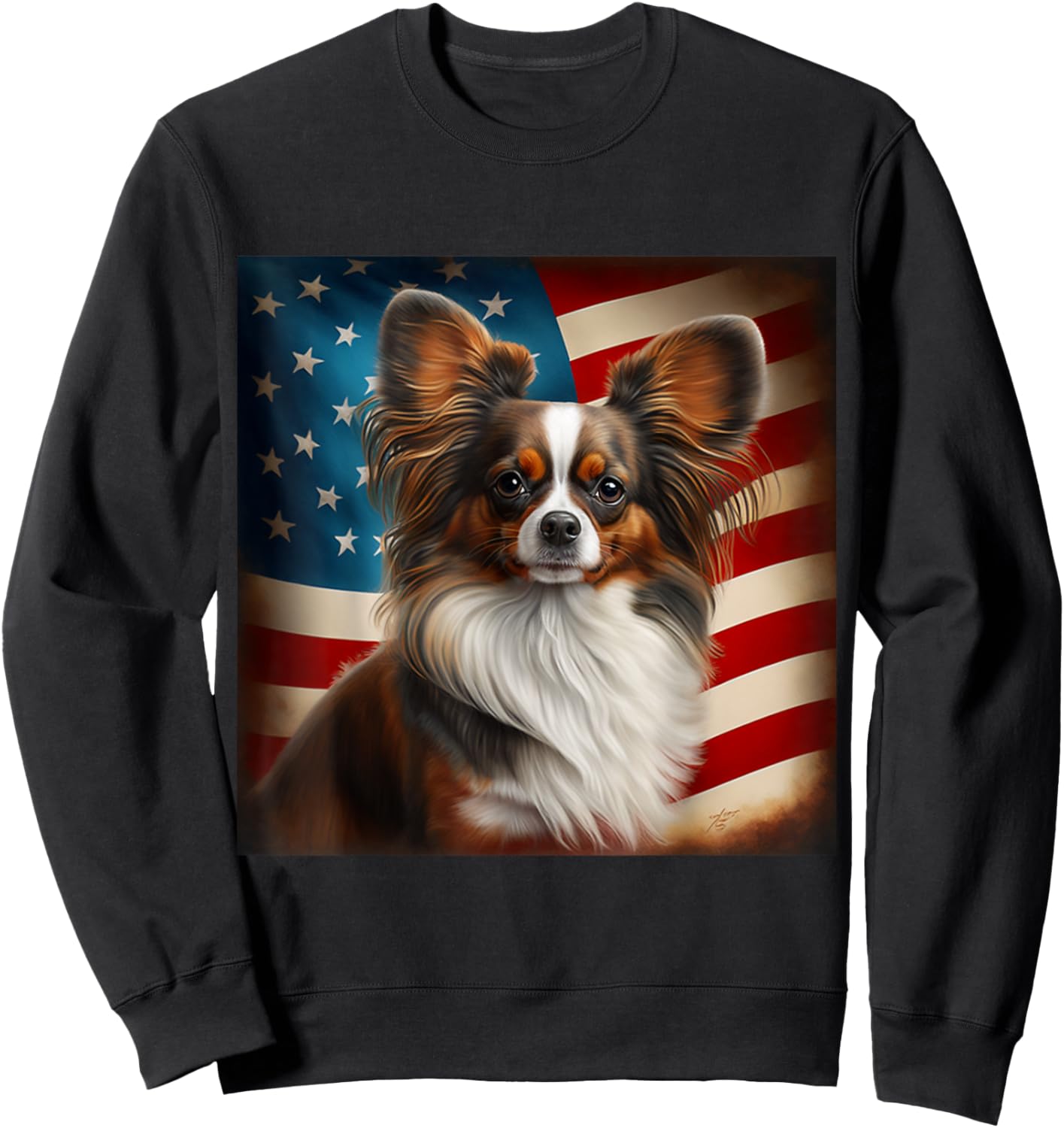 Papillon 4th of July - Papillon USA Women Kids Men Sweatshirt - Sweatshirt | Black