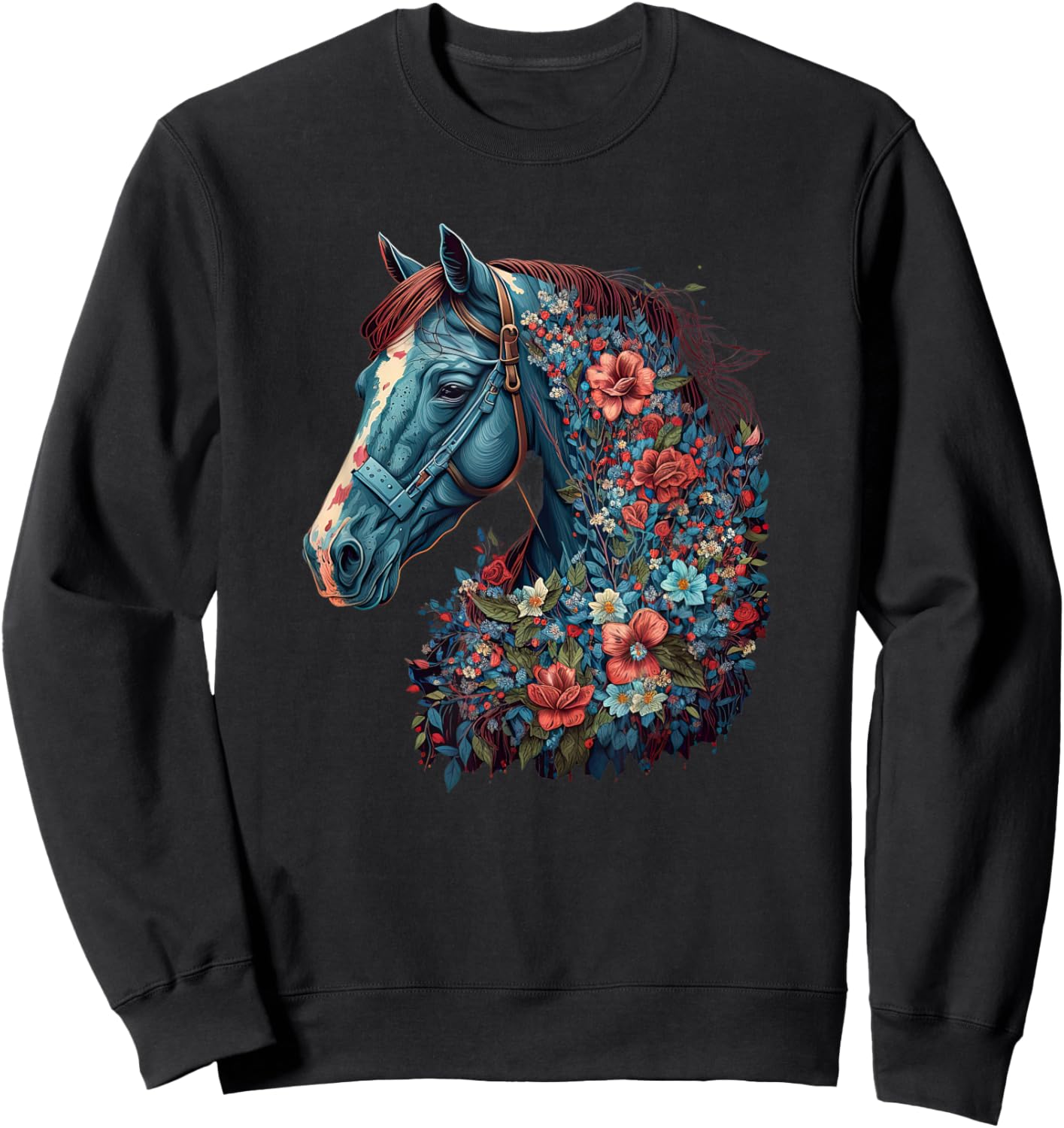 Horse Women kids Girls Riding Horse Lover Sweatshirt - Sweatshirt | Black